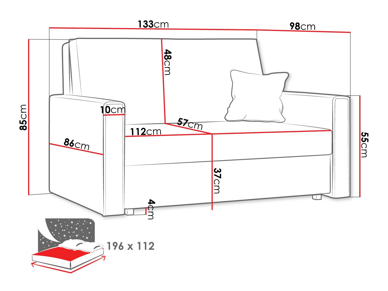 Sofa lova Morel II (Poso 110)