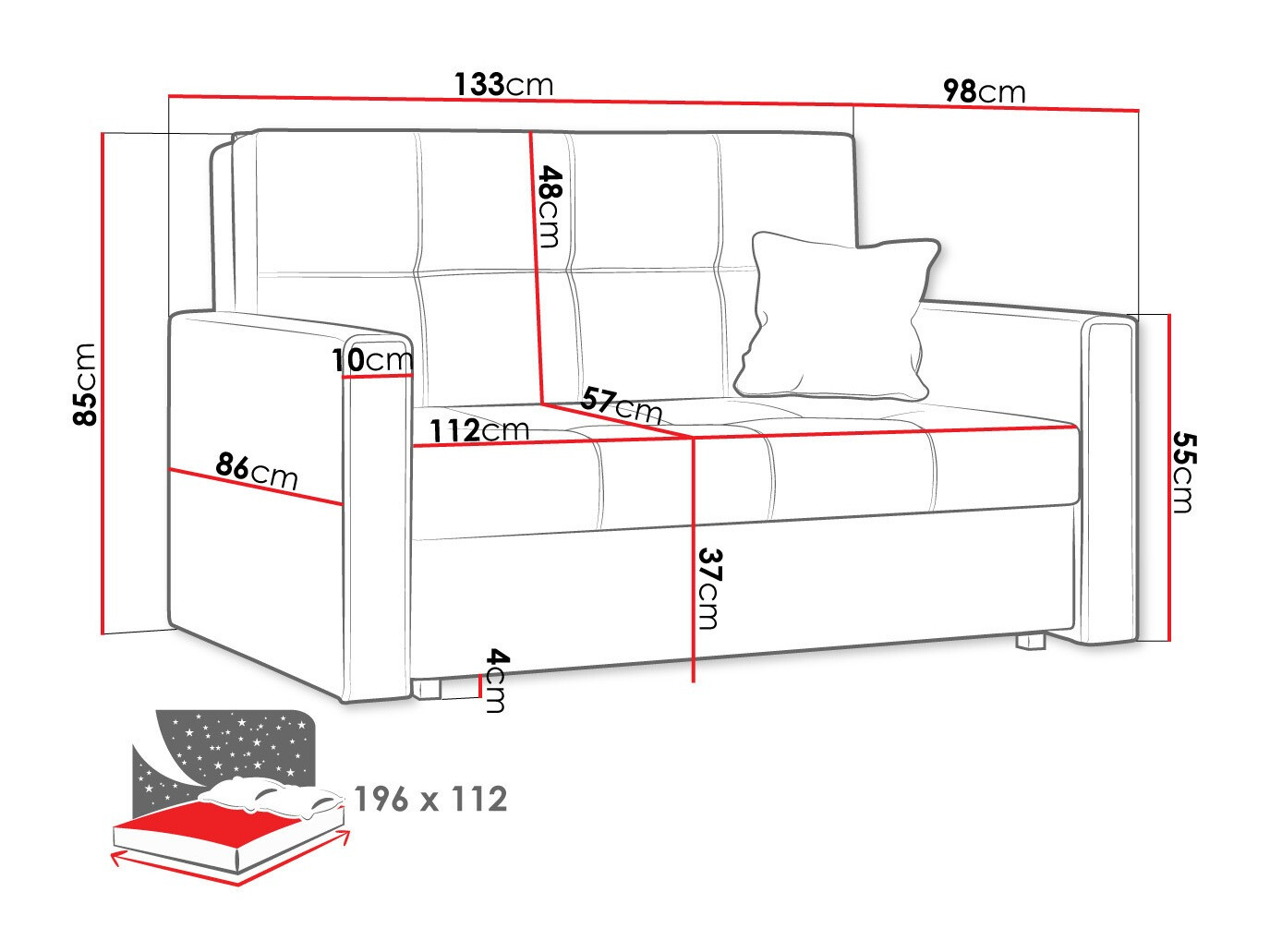 Sofa lova Nuvora II (Manila 14)