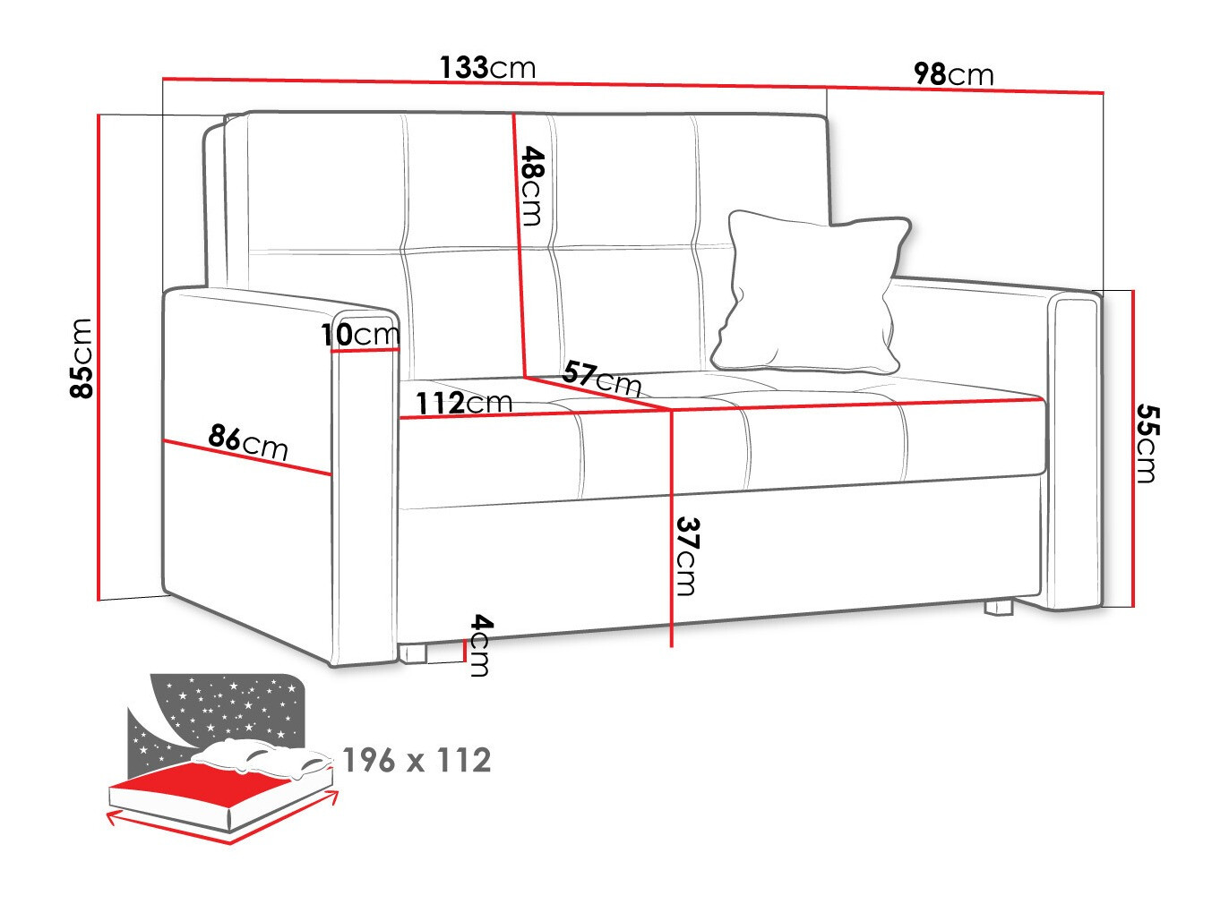 Sofa lova Nuvora II (Manila 38)