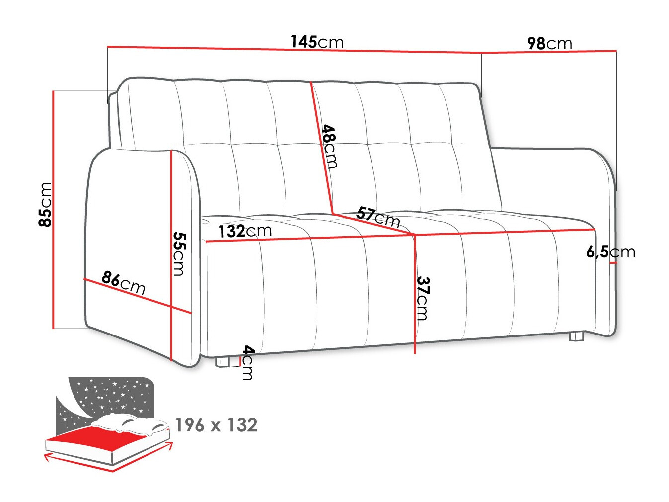 Sofa lova Aquarin III (Kronos 09)