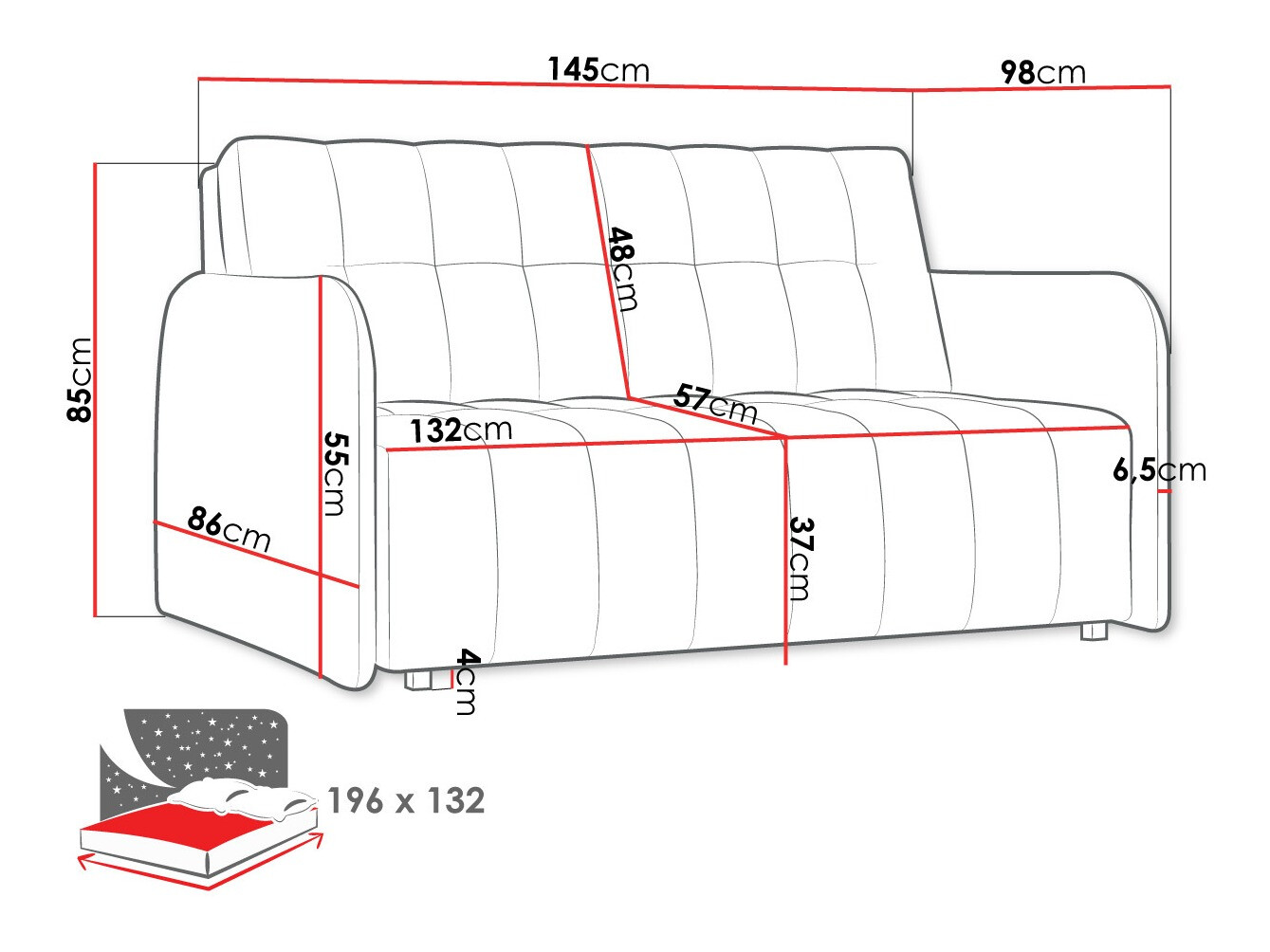 Sofa lova Aquarin III (Kronos 22)