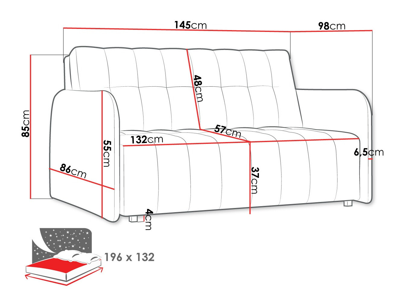 Sofa lova Aquarin III (Paros 06)