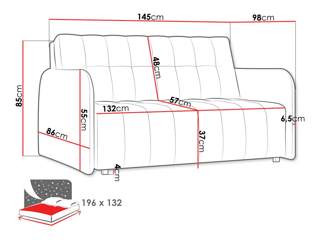 Sofa lova Aquarin III (Paros 3)