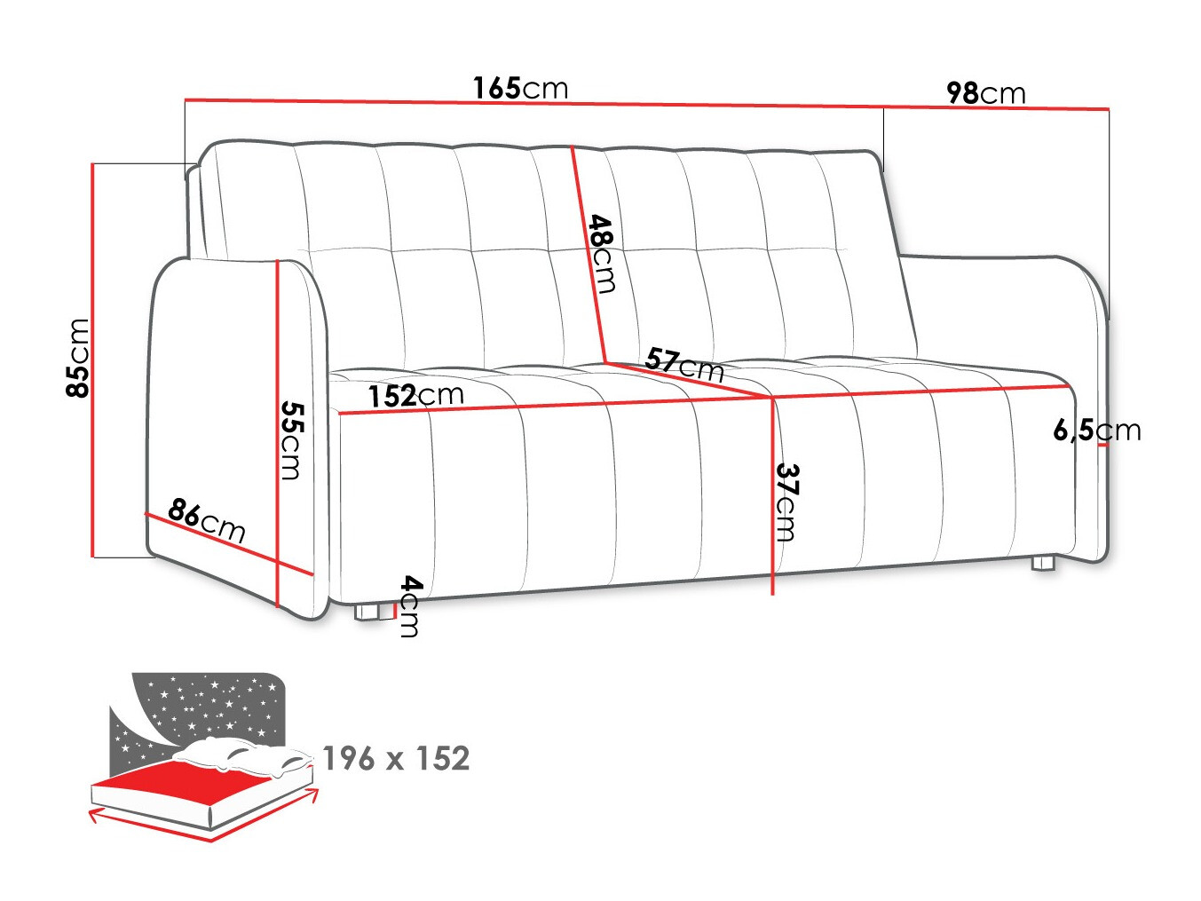 Sofa lova Aquarin IV (Kronos 09)