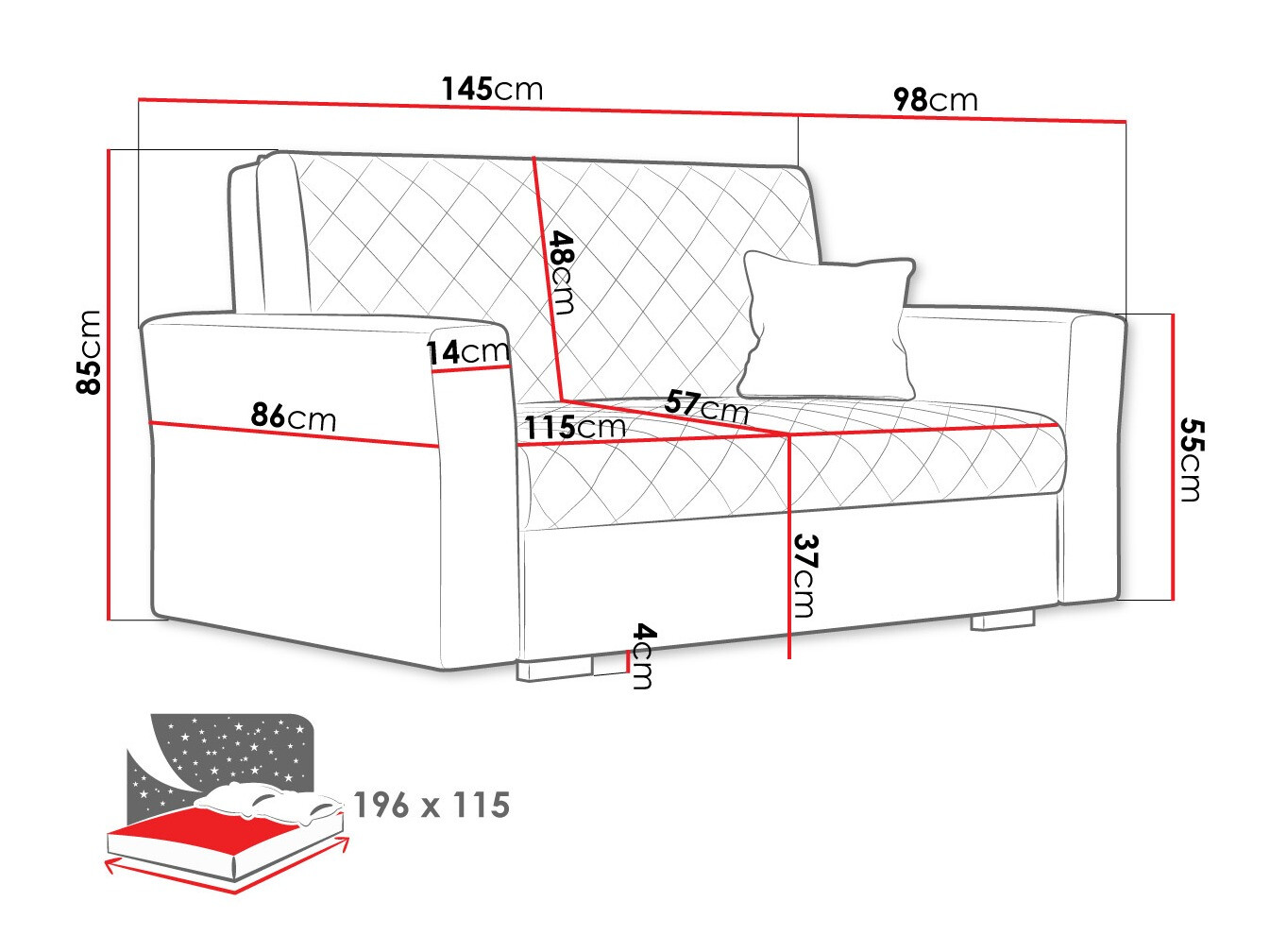 Sofa lova Clarona II (Zanzibar 182)