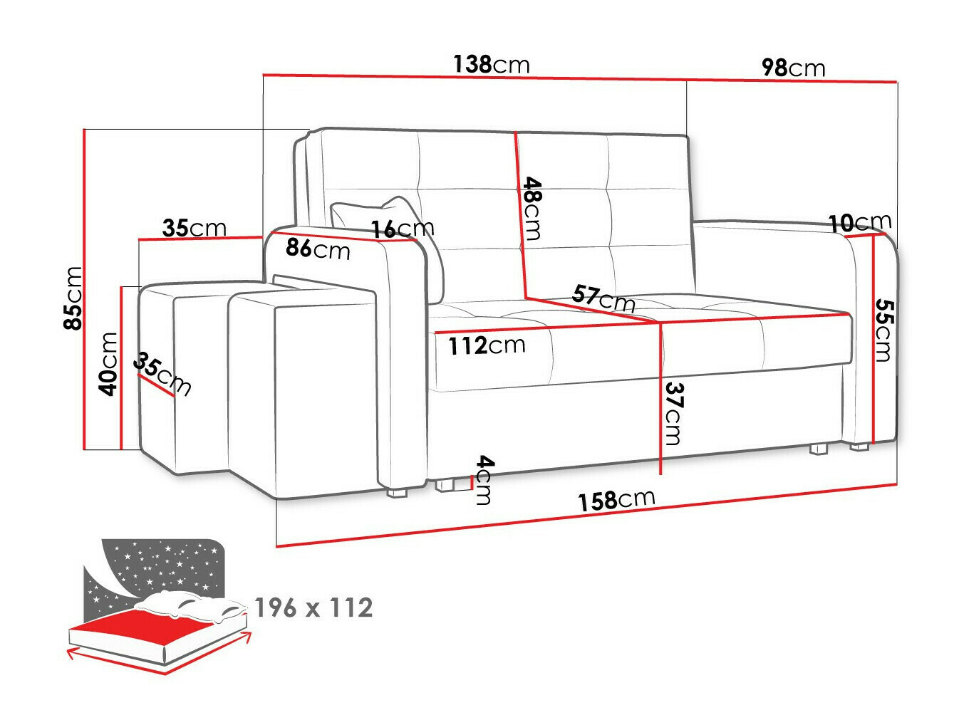 Sofa lova Columbus 157 (Enjoy 15)