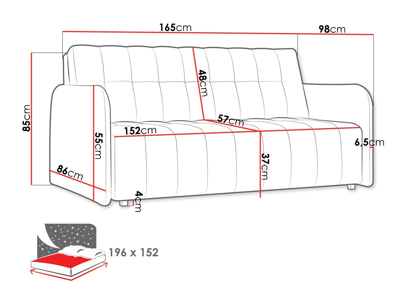 Sofa lova Columbus 179 (Country 12)