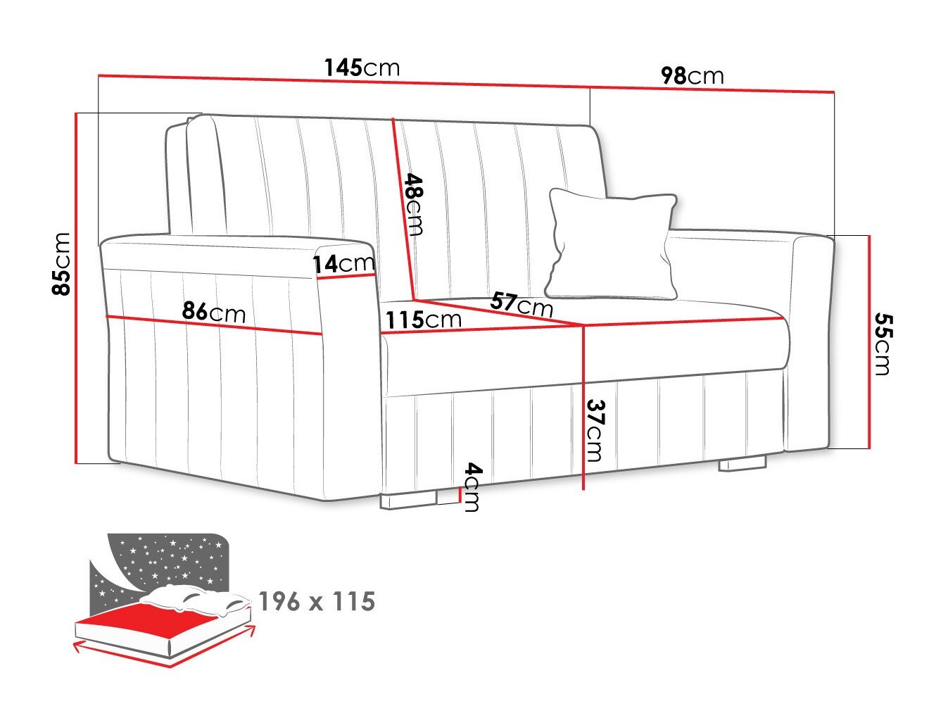 Sofa lova Orinen II (Paros 02)