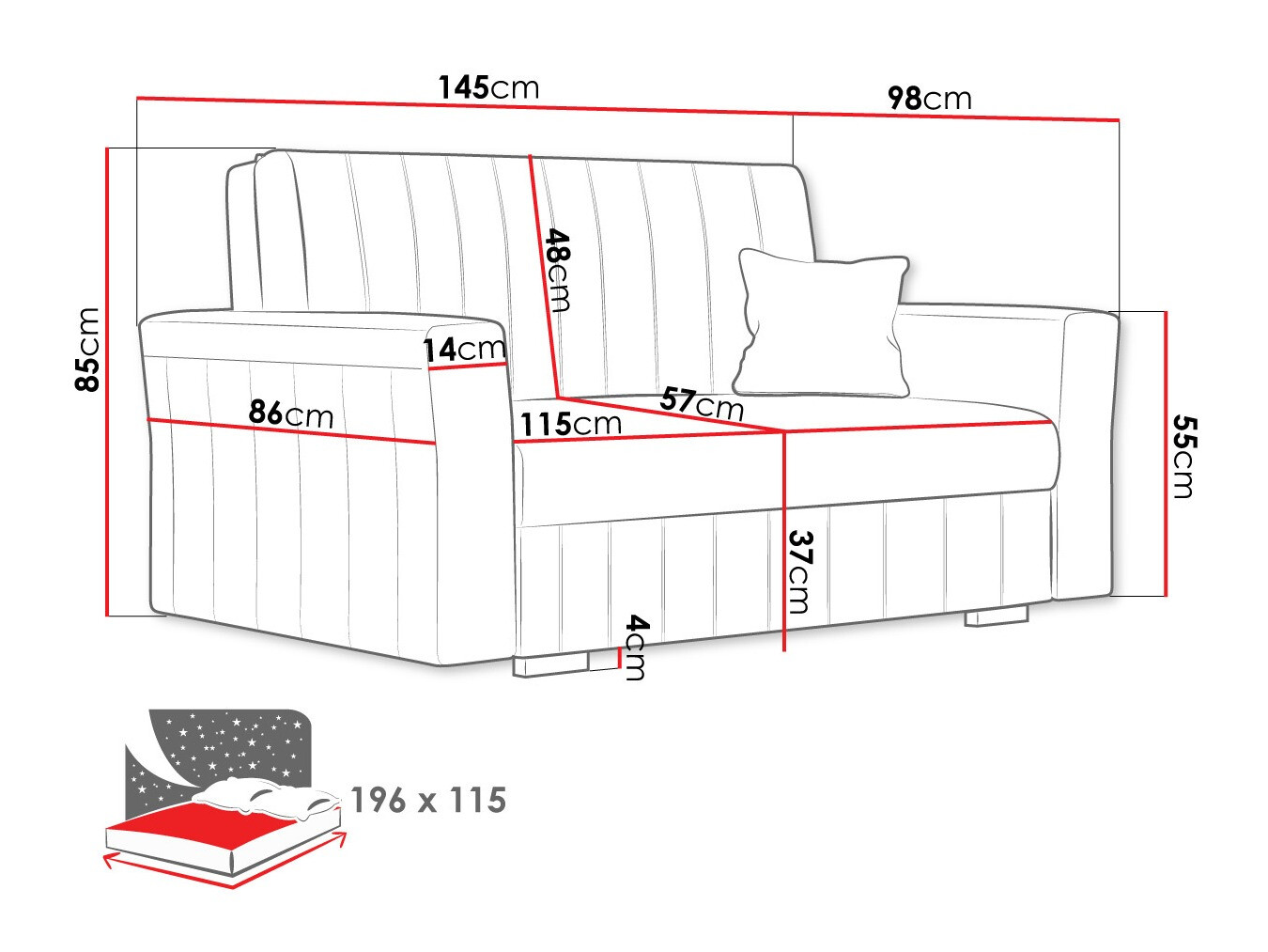 Sofa lova Orinen II (Paros 05)