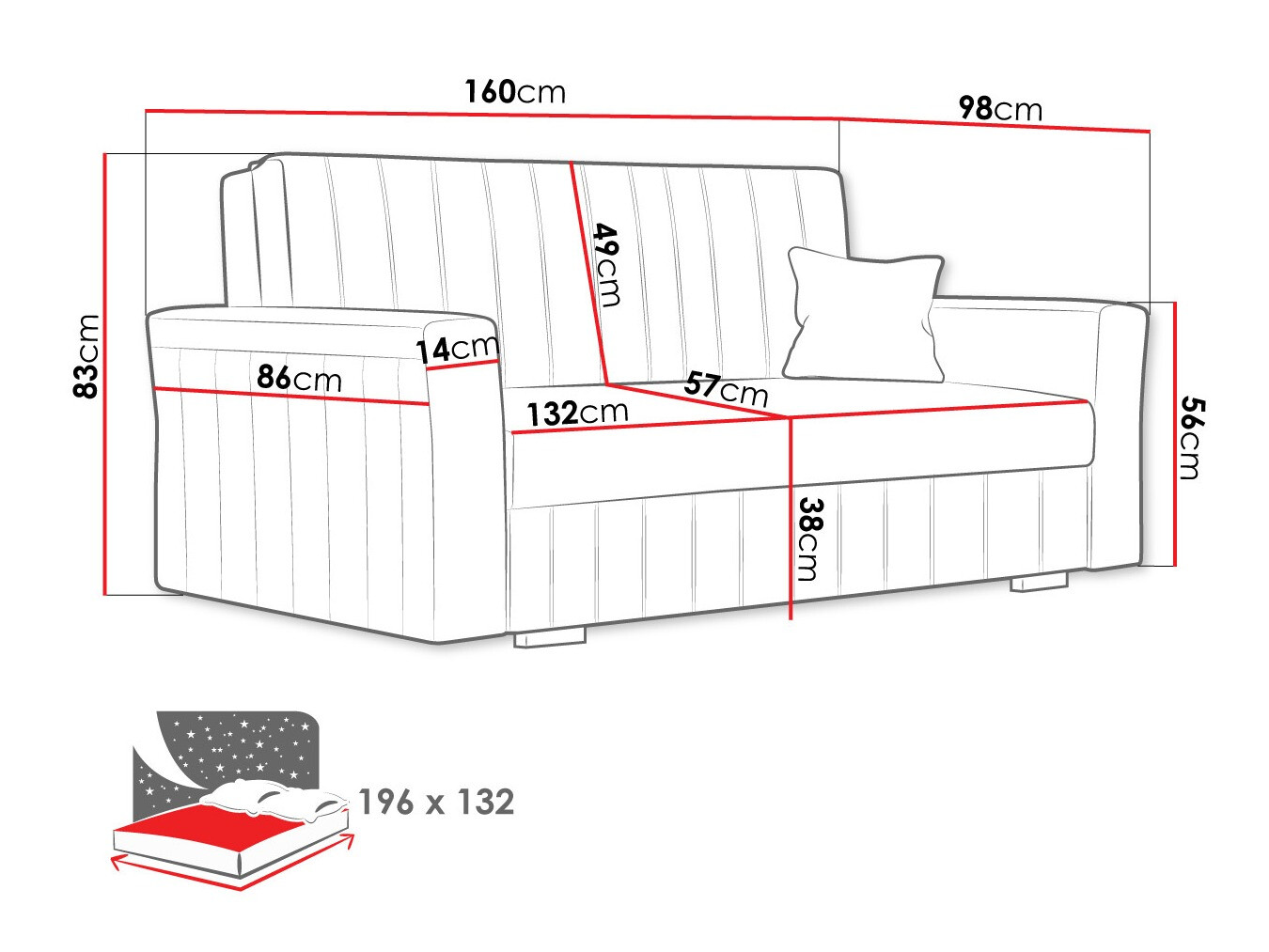 Sofa lova Orinen III (Kronos 07)