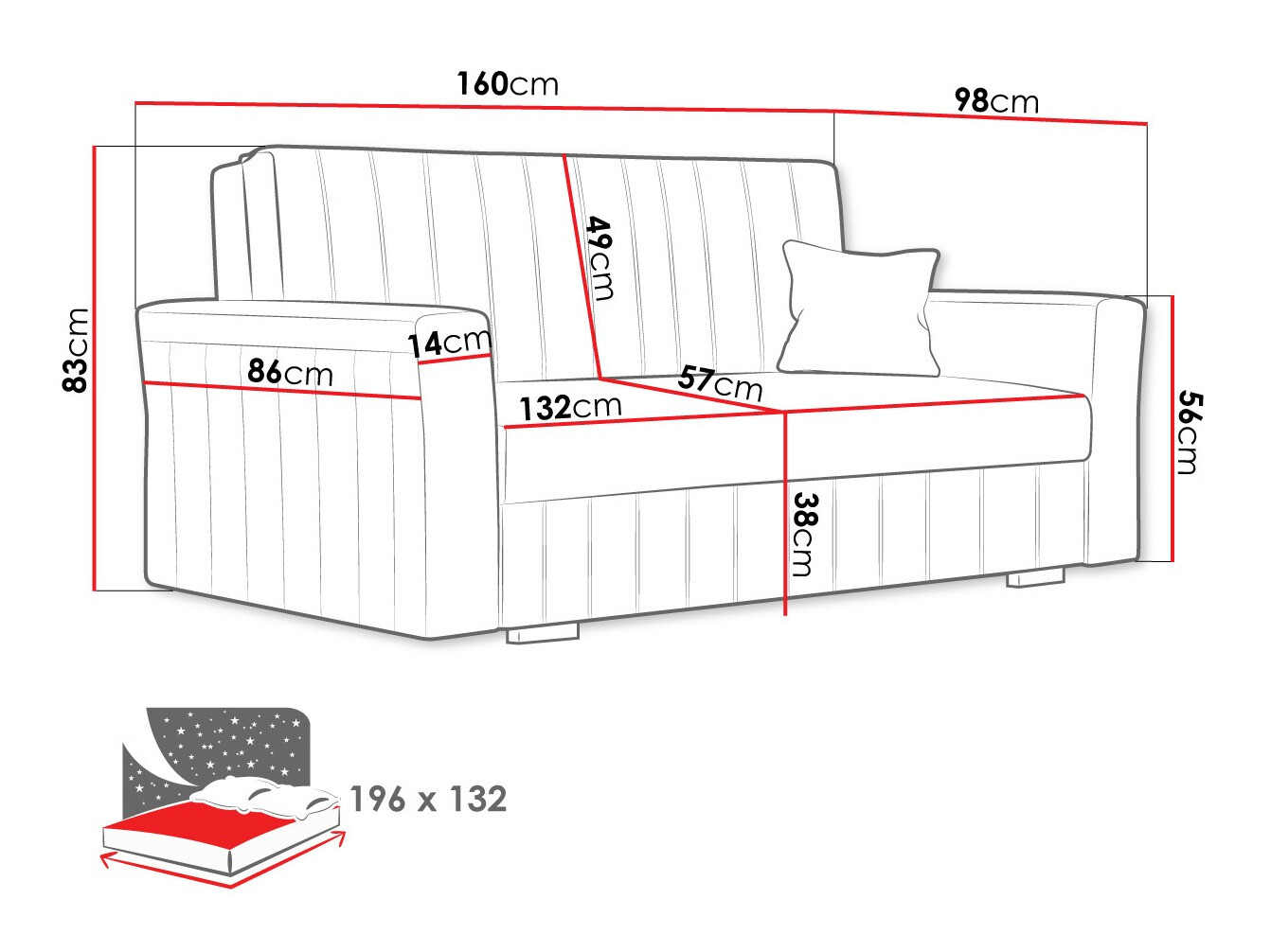Sofa lova Orinen III (Kronos 27)