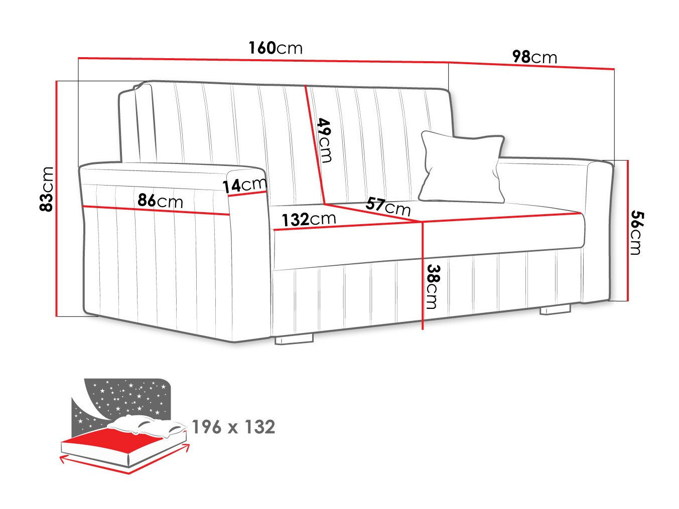 Sofa lova Orinen III (Kronos 31)