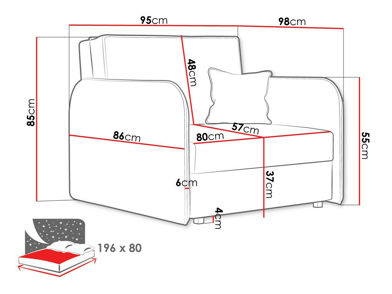 Fotelis Columbus 125 (Mono 246)