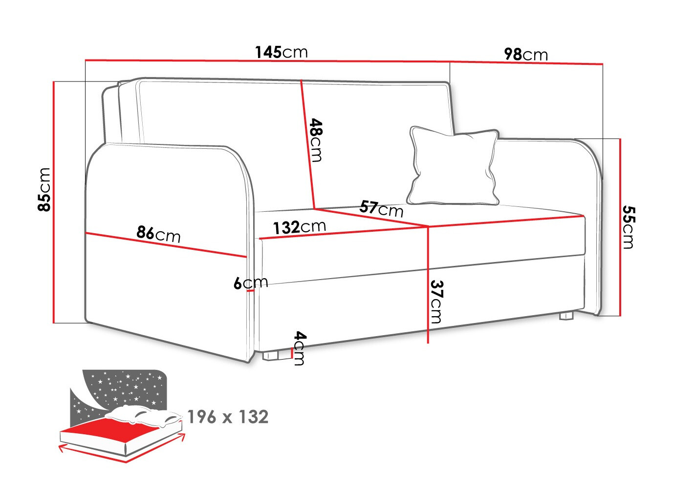 Sofa lova Lirael III (Mono 241)