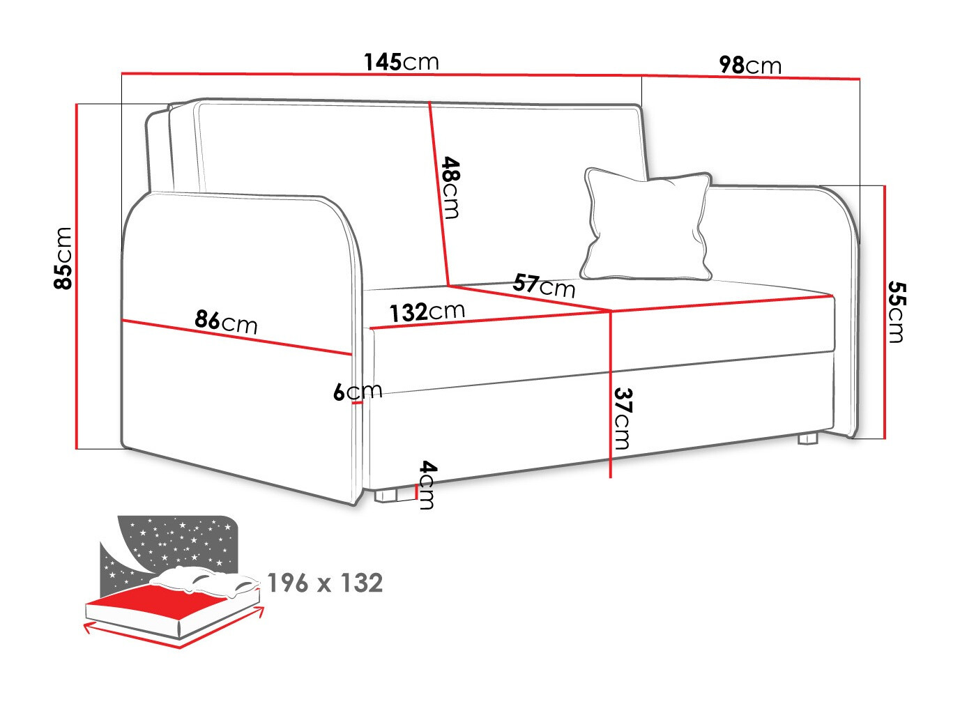 Sofa lova Lirael III (Mono 244)