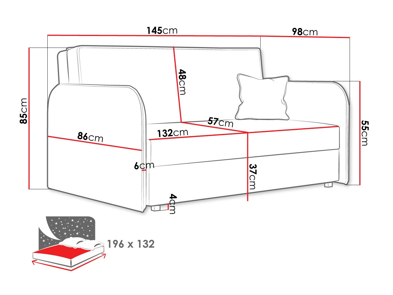 Sofa lova Lirael III (Mono 246)