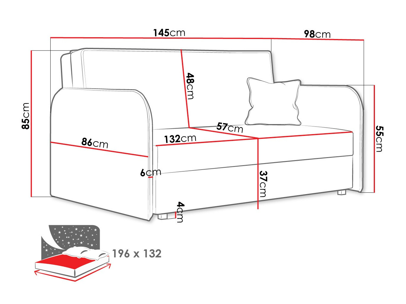 Sofa lova Lirael III (Mono 248)