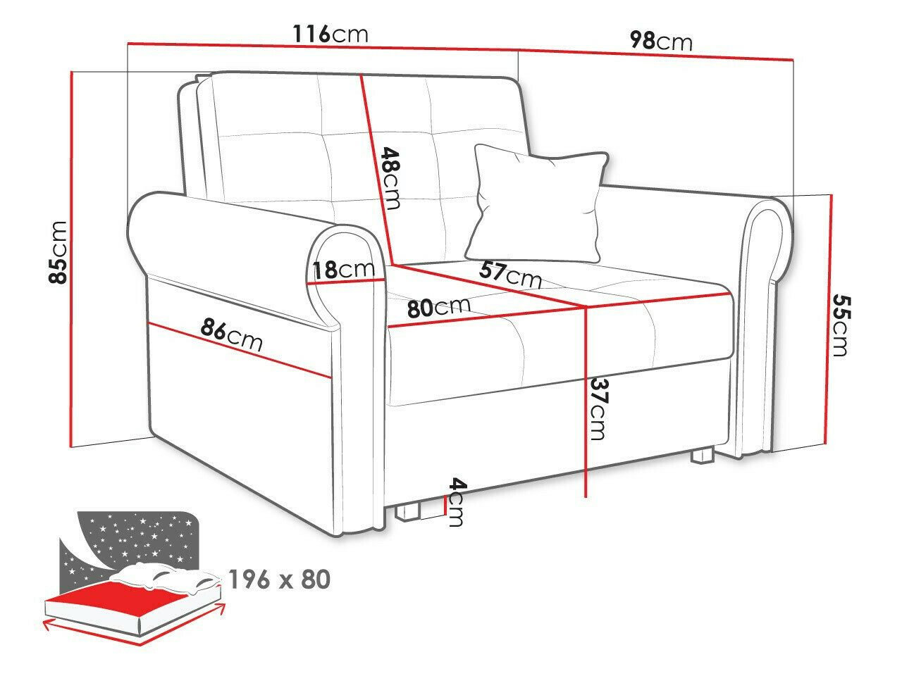 Fotelis Aquala I (Mono 232)