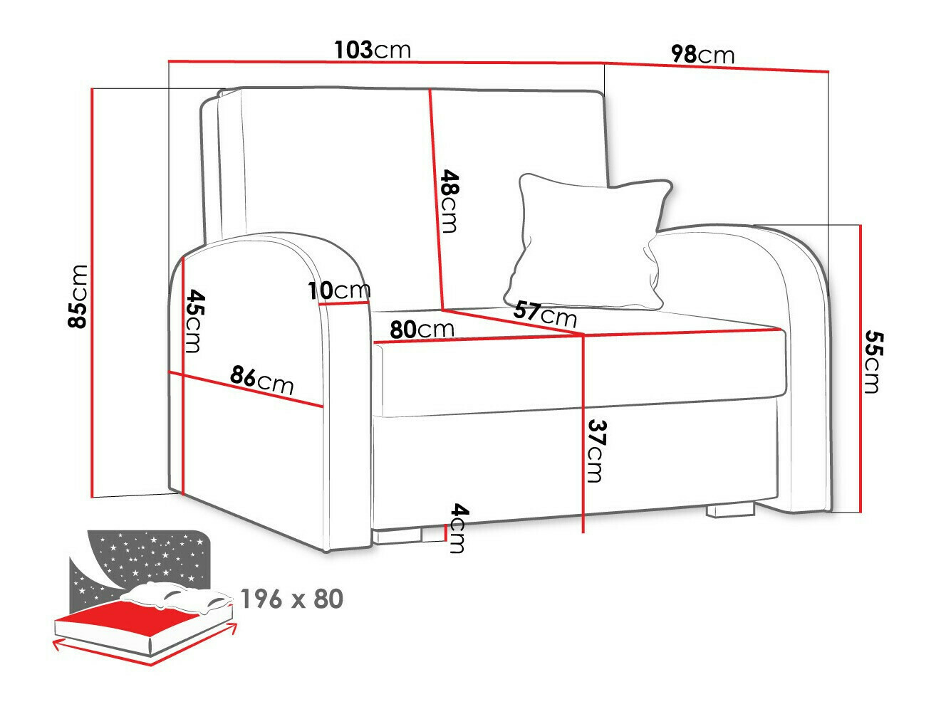 Fotelis Galona I (Mono 244 + Sorriso 4)