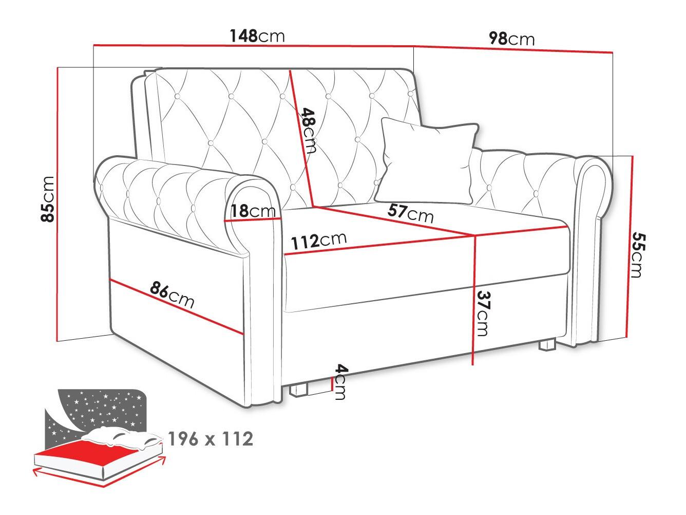 Sofa lova Aelara II (Kronos 09)