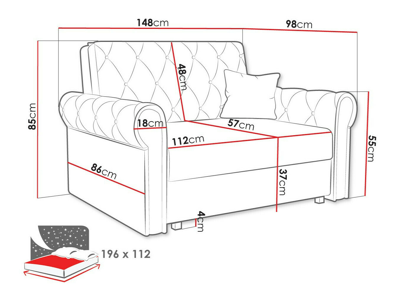 Sofa lova Aelara II (Kronos 53)