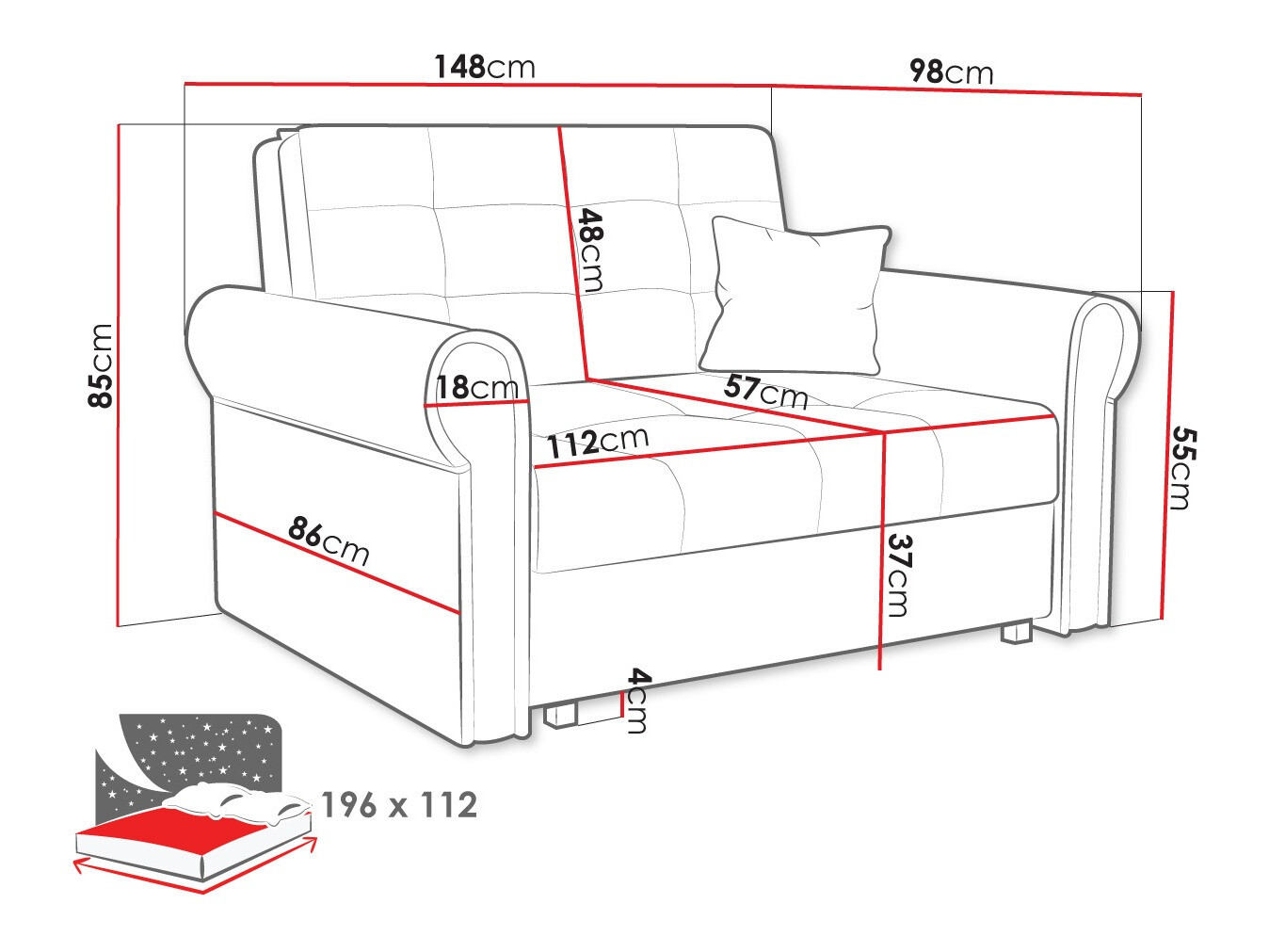 Sofa lova Aquala II (Kronos 19)