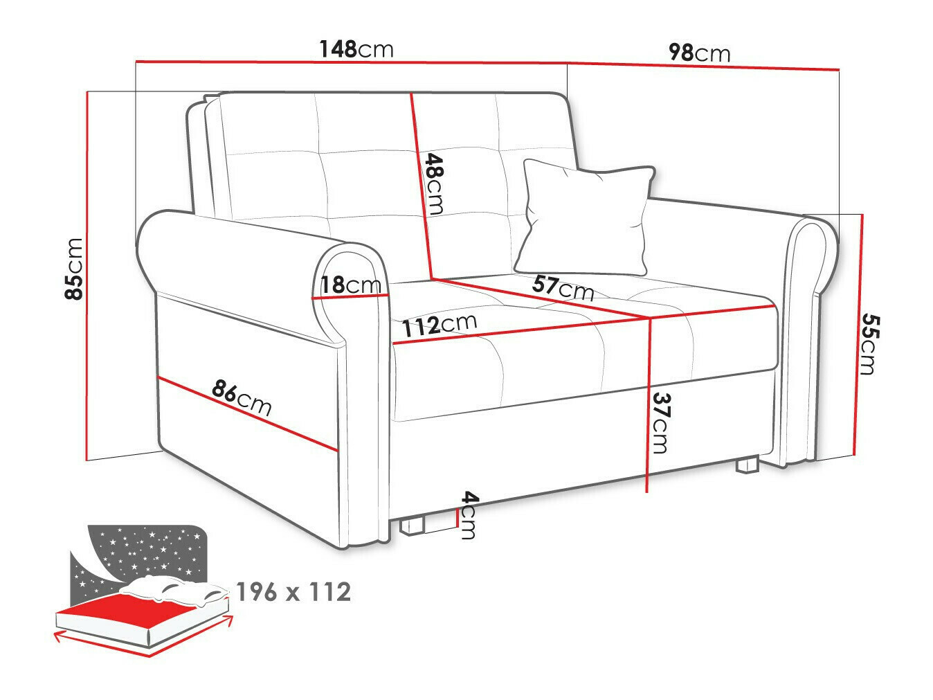 Sofa lova Aquala II (Mono 232)