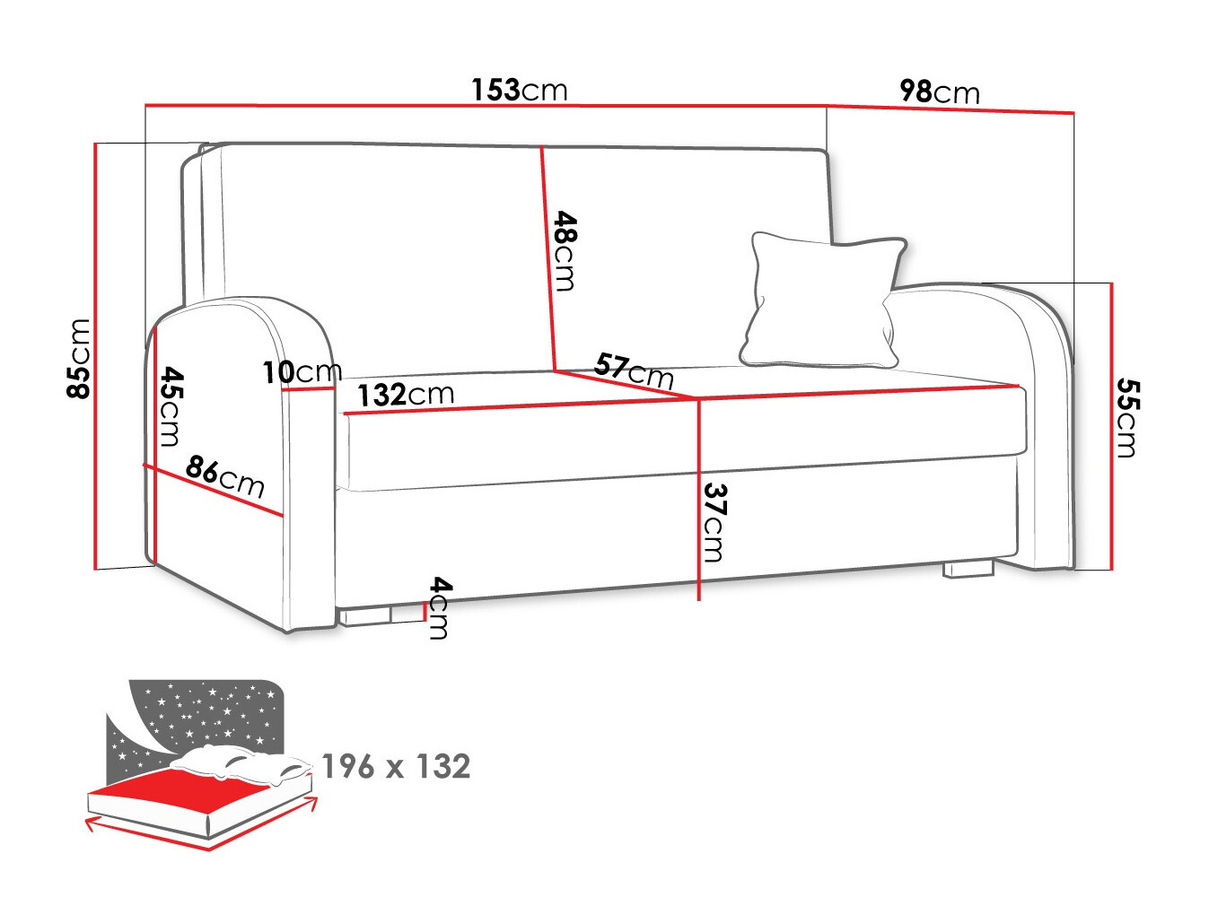 Sofa lova Galona III (Mono 232 + Sorriso 5)