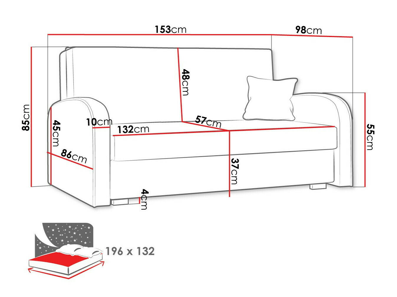 Sofa lova Galona III (Mono 235 + Sorriso 10)