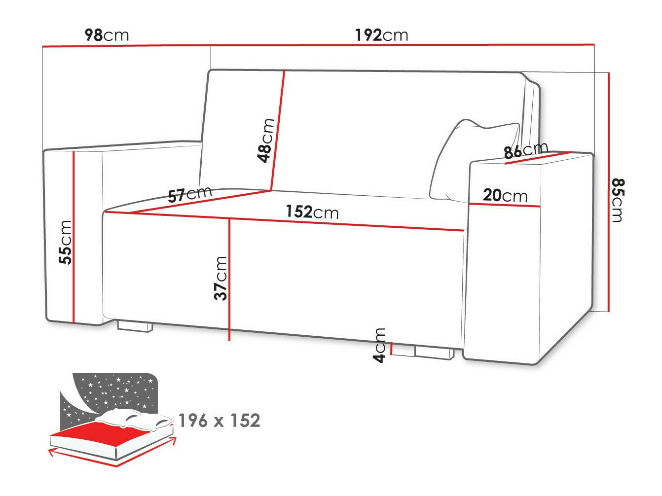 Sofa lova Serora IV (Neve 77)
