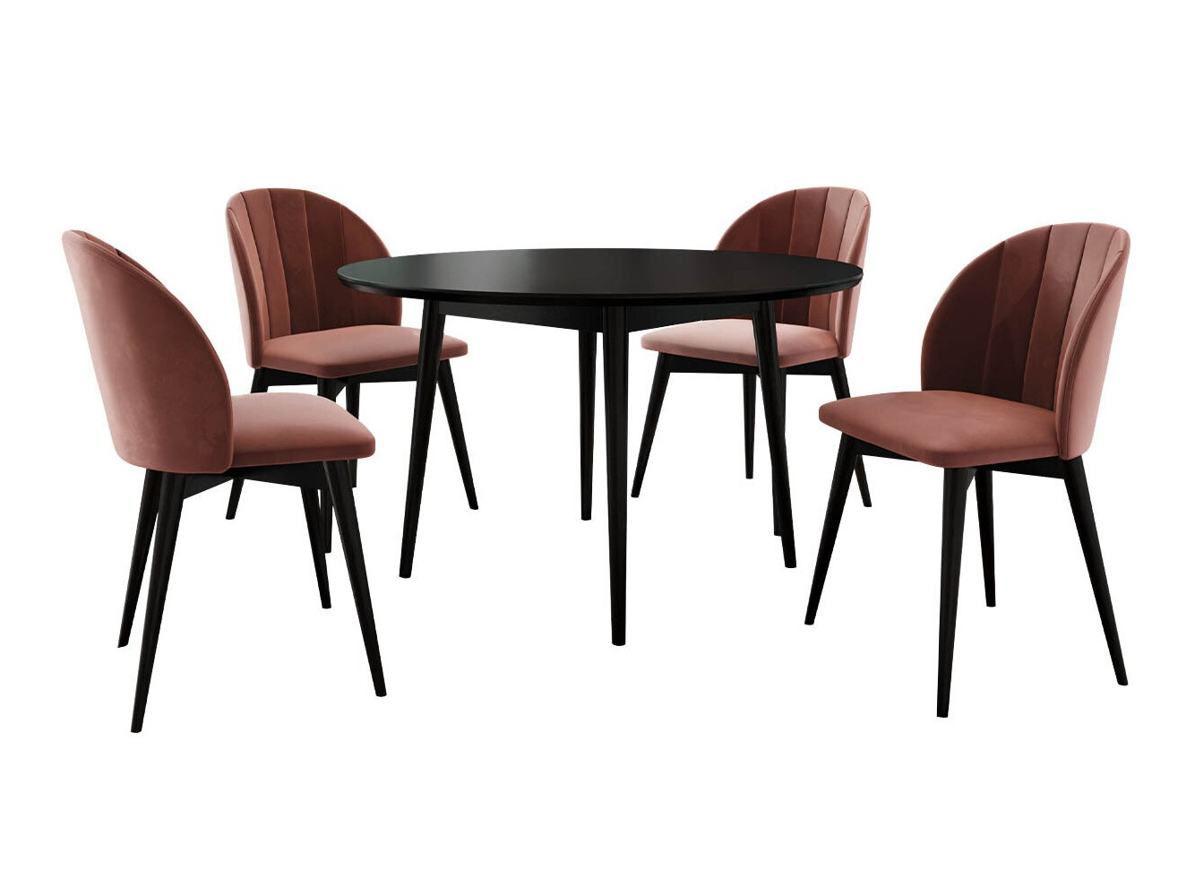 Valgomojo komplektas Racine 127 (Juoda + Magic Velvet 2258)