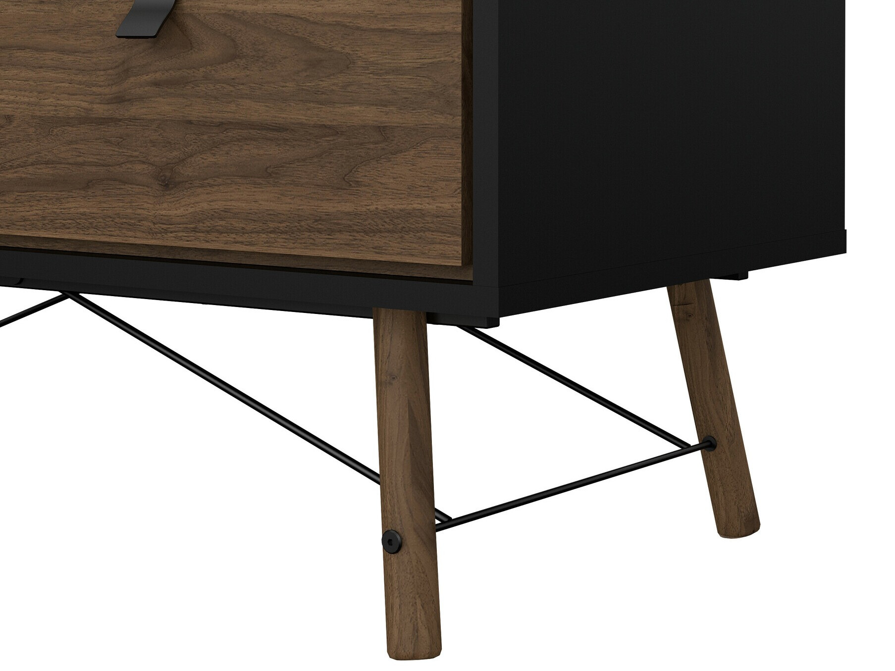 Žurnalinis staliukas Tustin V102 (Riešutas + Matinė juoda)