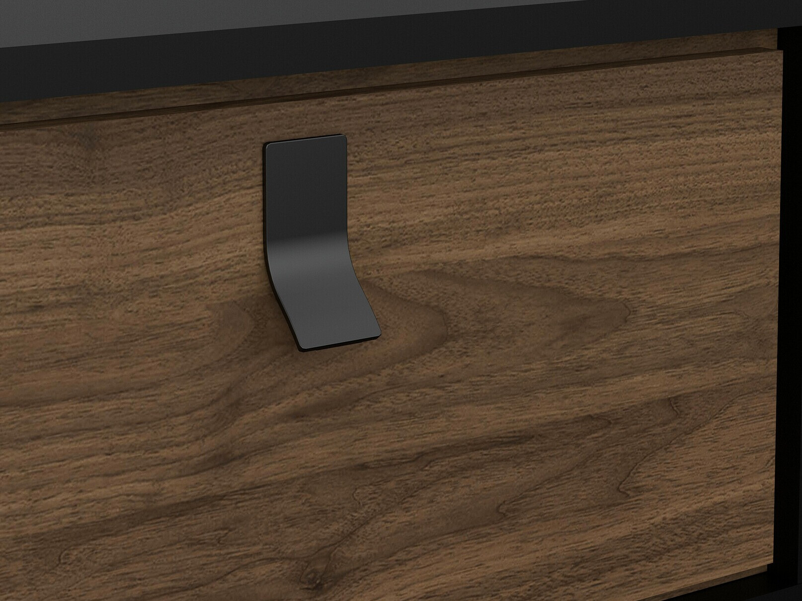 Žurnalinis staliukas Tustin V102 (Riešutas + Matinė juoda)