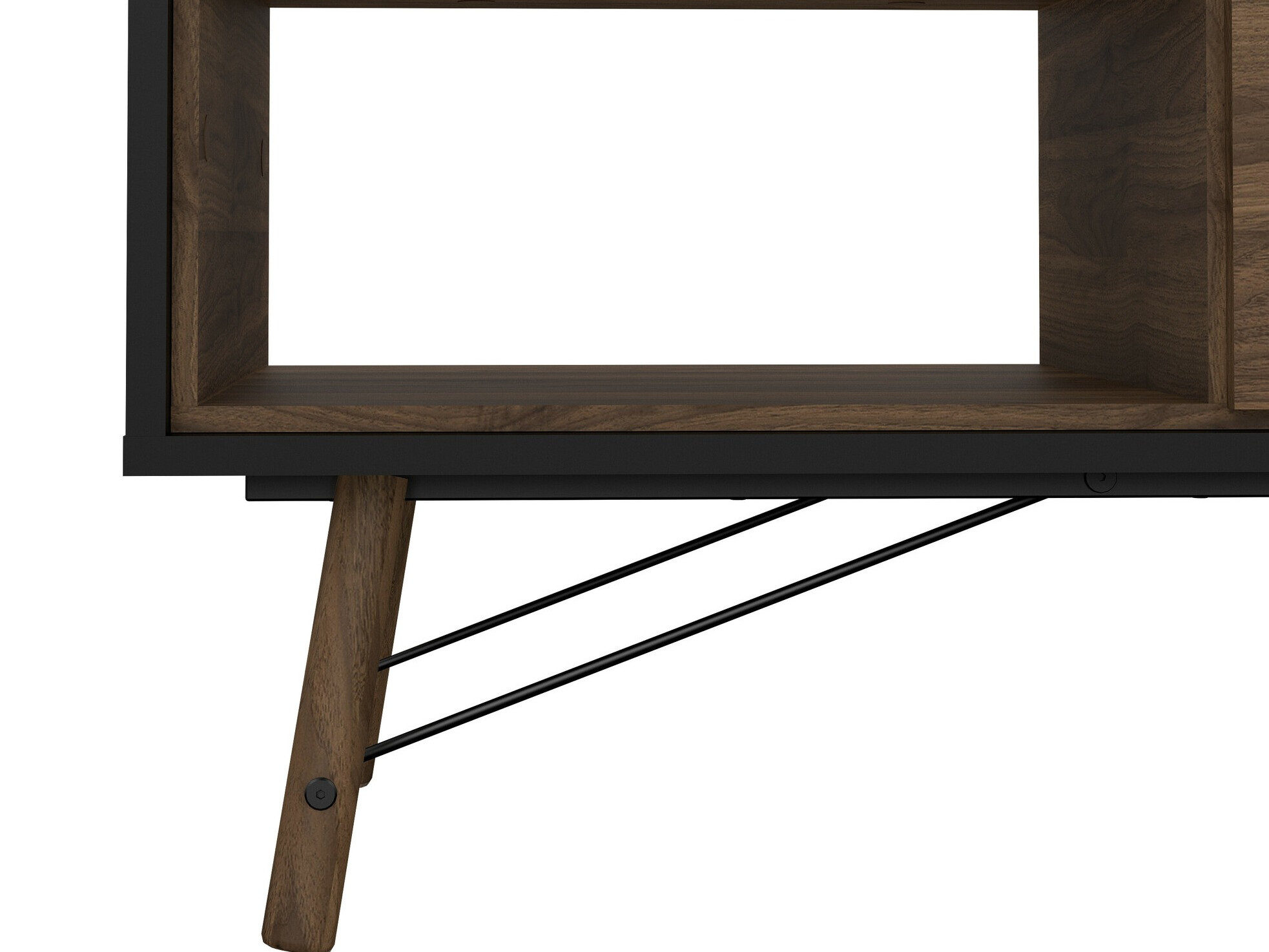 Žurnalinis staliukas Tustin V102 (Riešutas + Matinė juoda)