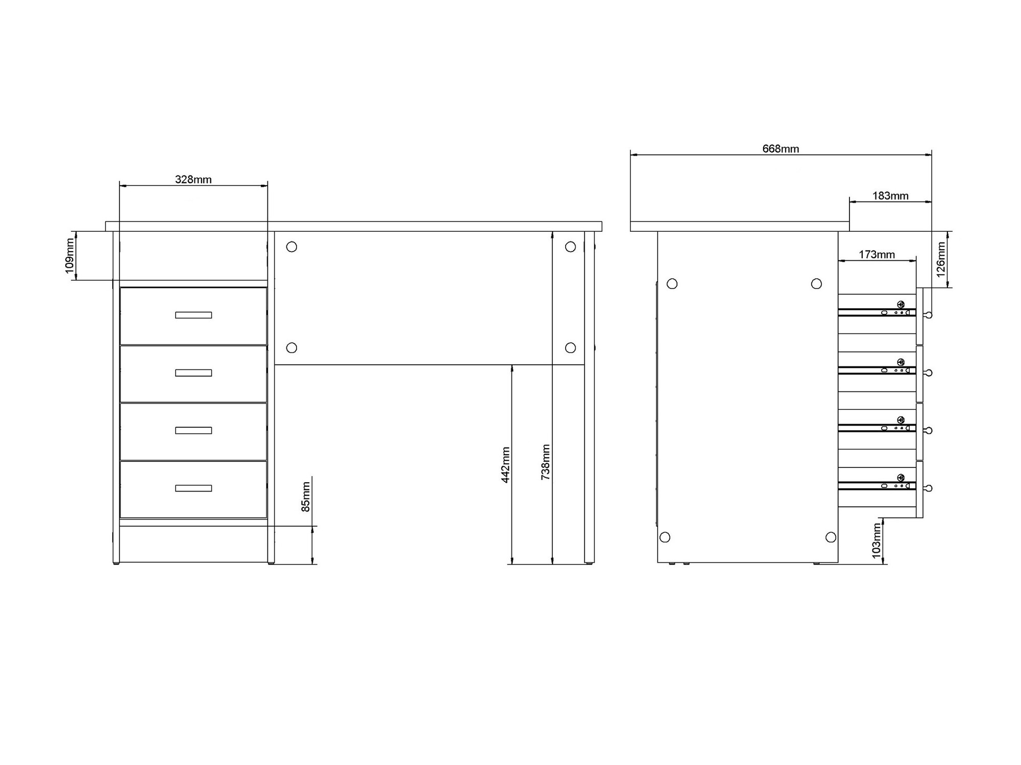 Darbo stalas Tustin 202 (Balta)