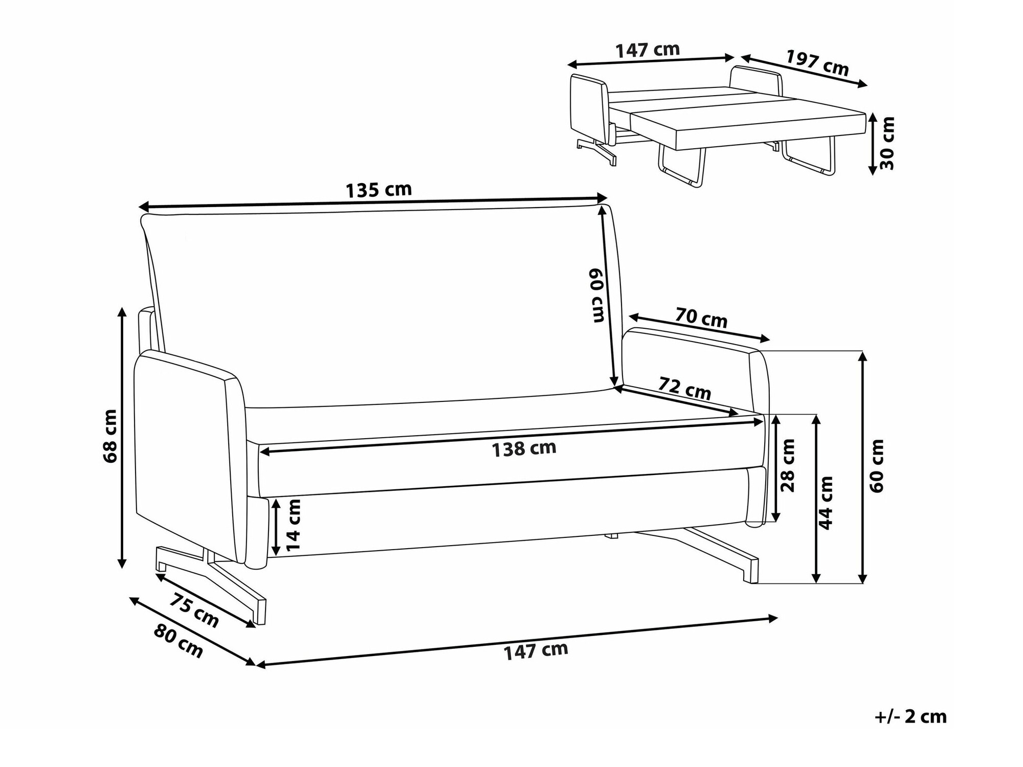 Sofa lova Berwyn 1557 (Rožinė)
