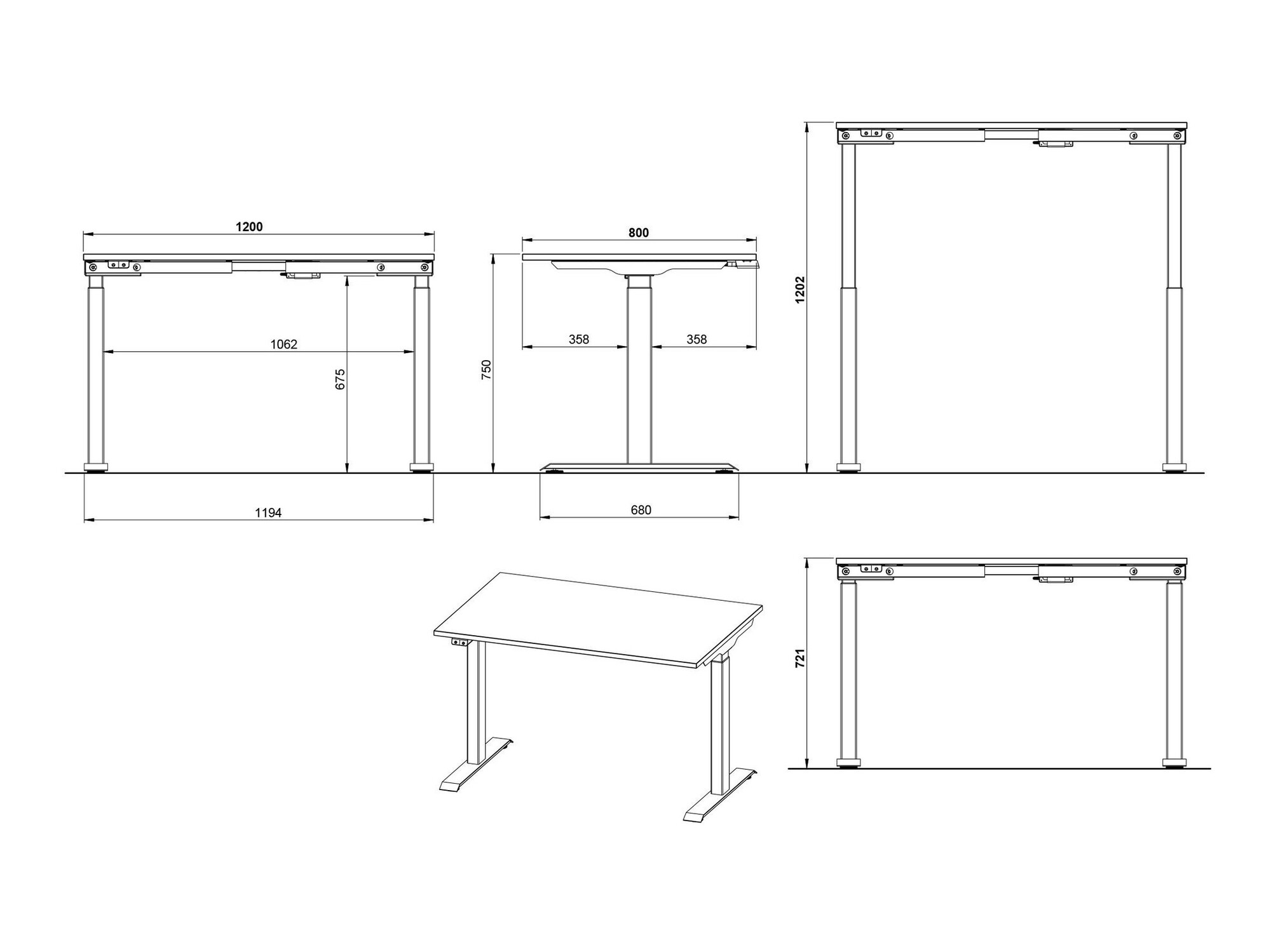 Reguliuojamo aukščio darbo stalas Sacramento 417 (Navarra ąžuolas + Balta)
