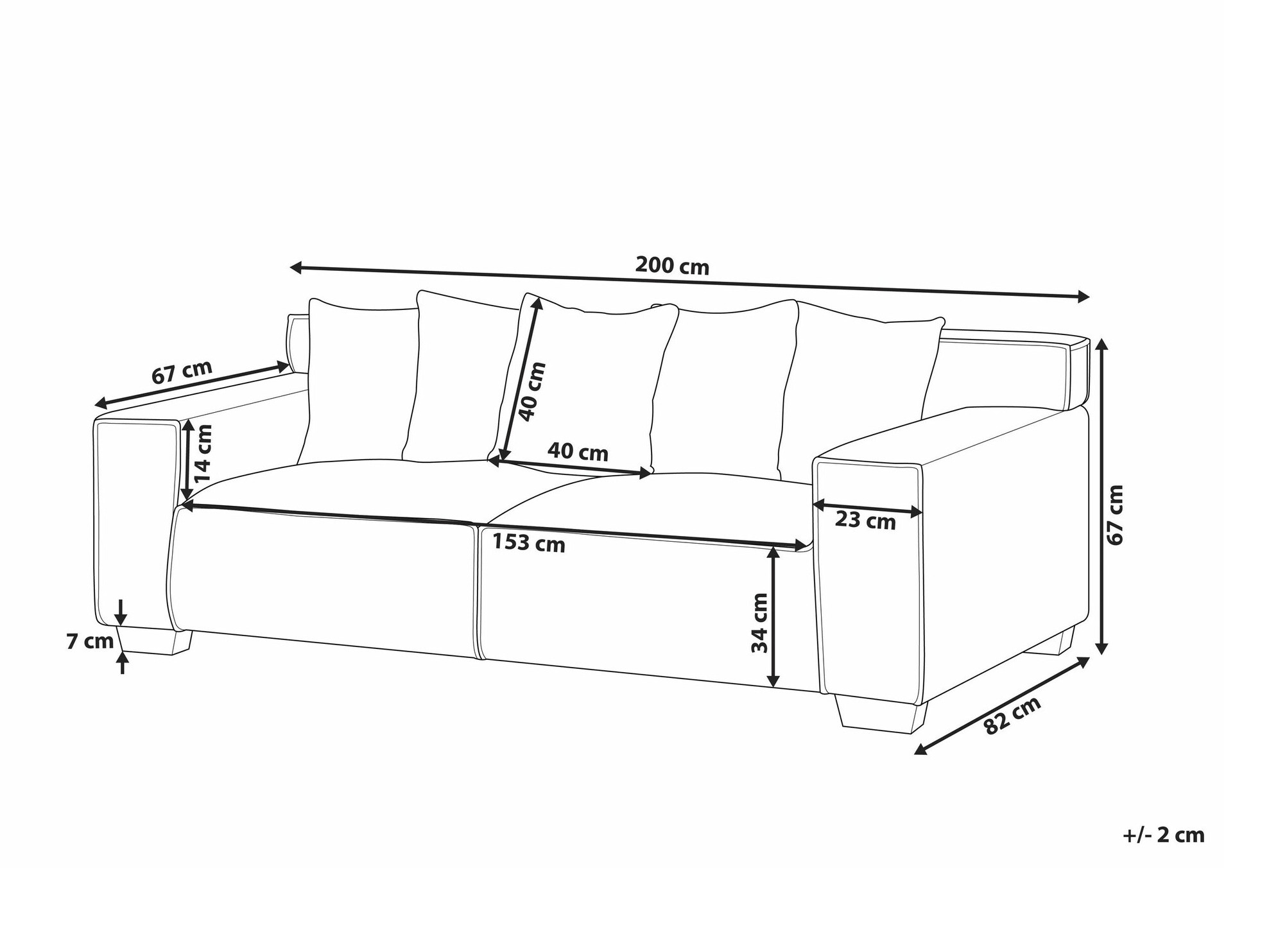 Sofa Berwyn 1570 (Tamsi pilka)
