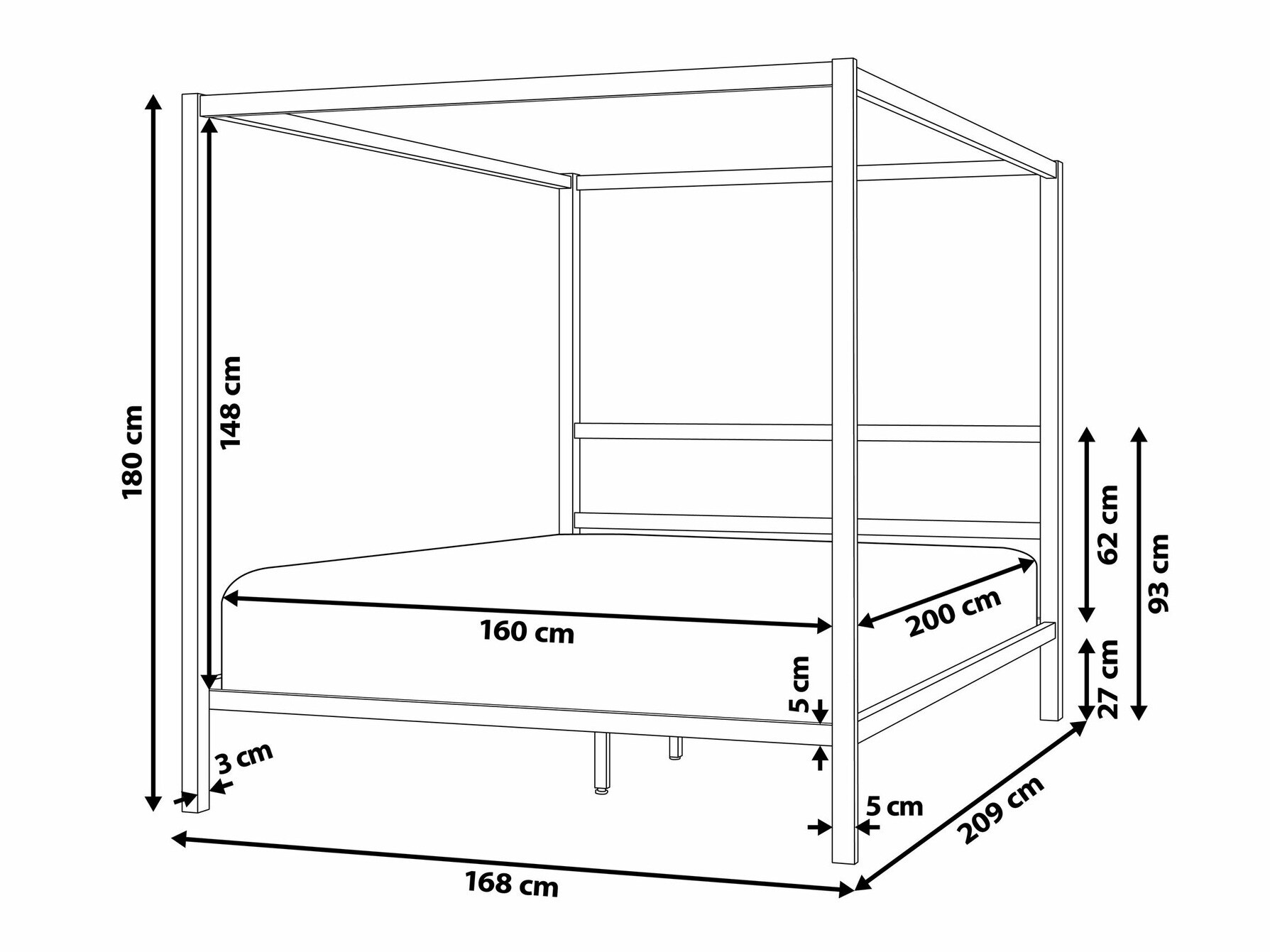 Lova Berwyn 1586 (Juoda)