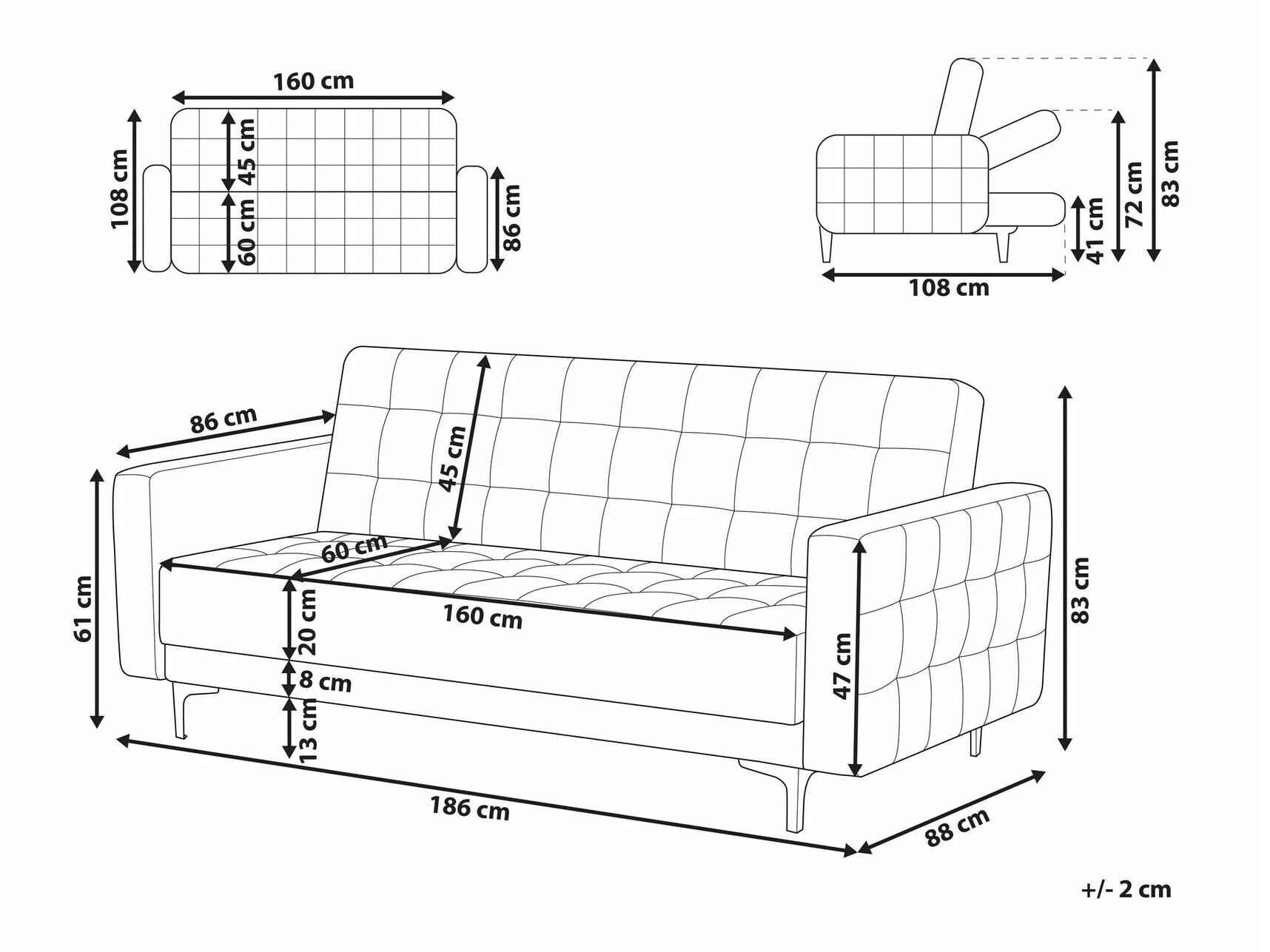 Sofa lova Felvena 100 (Žalia)