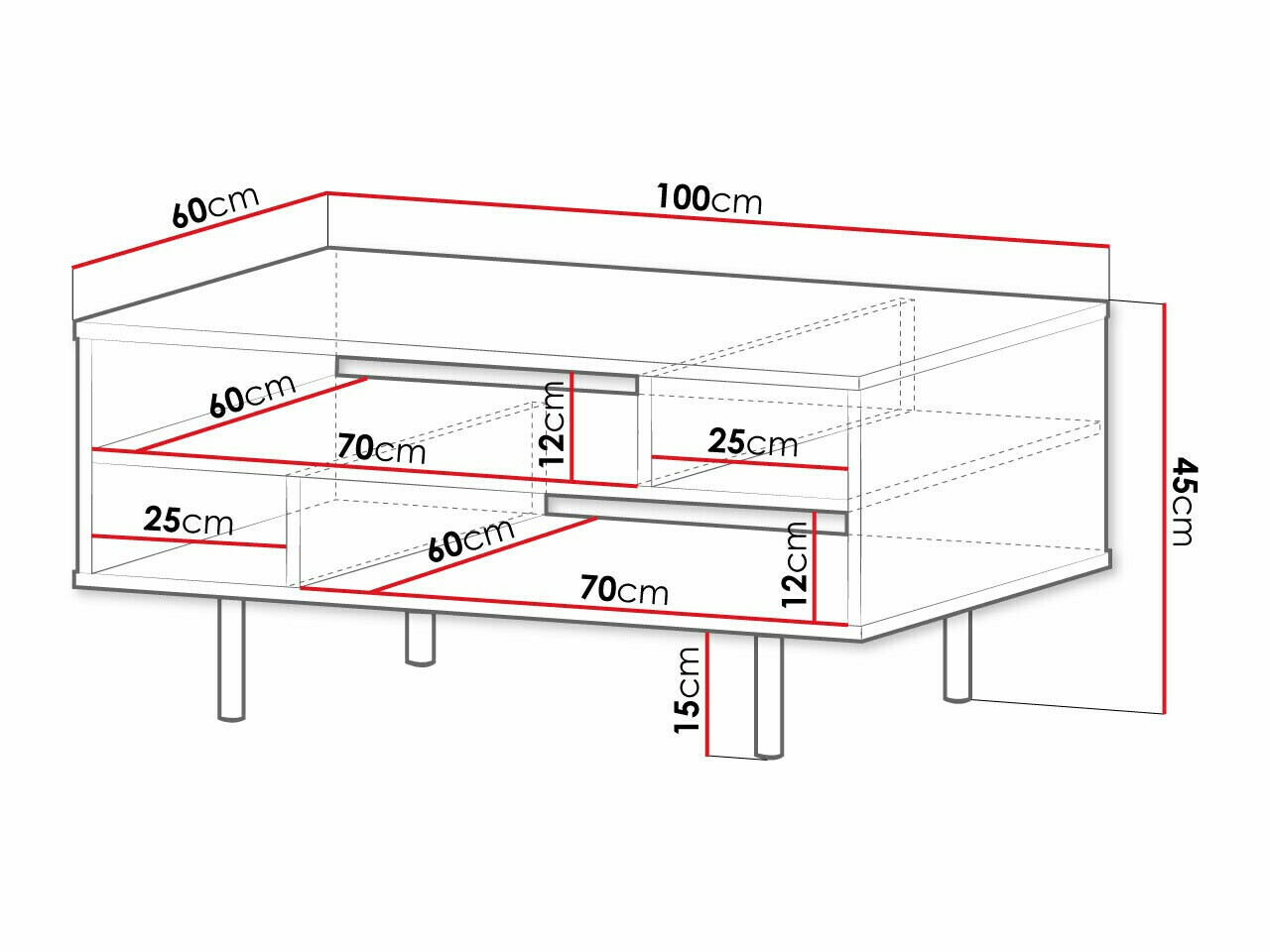 Žurnalinis staliukas Decus (Kašmyras)