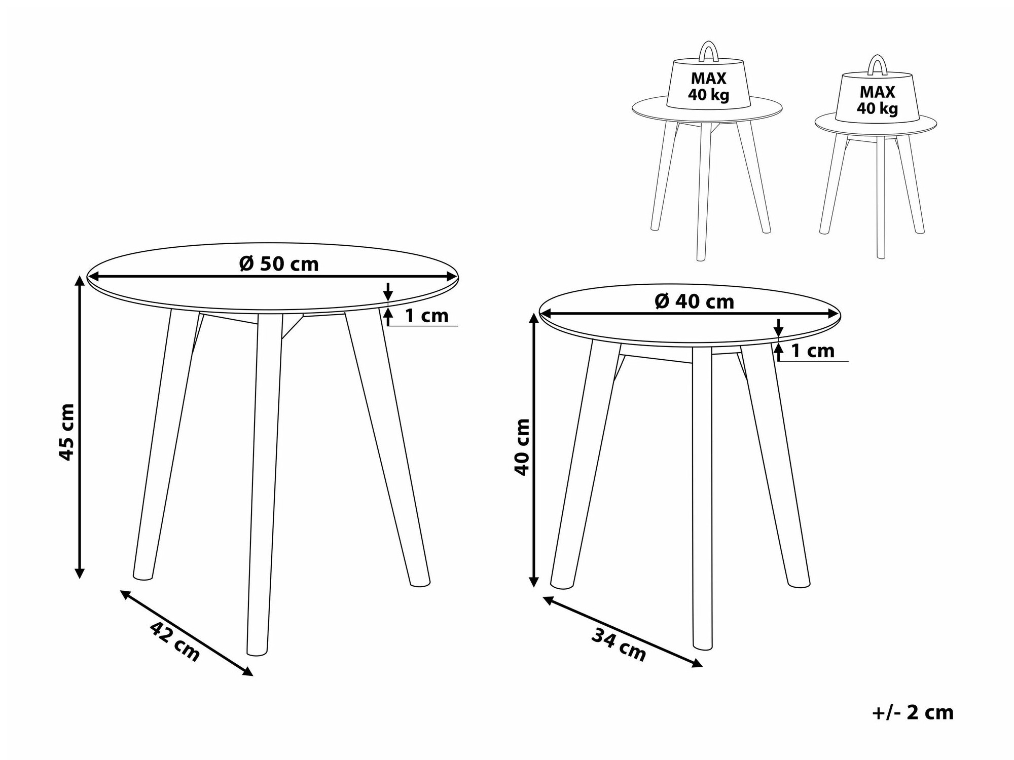 Žurnalinių staliukų komplektas Berwyn 1637