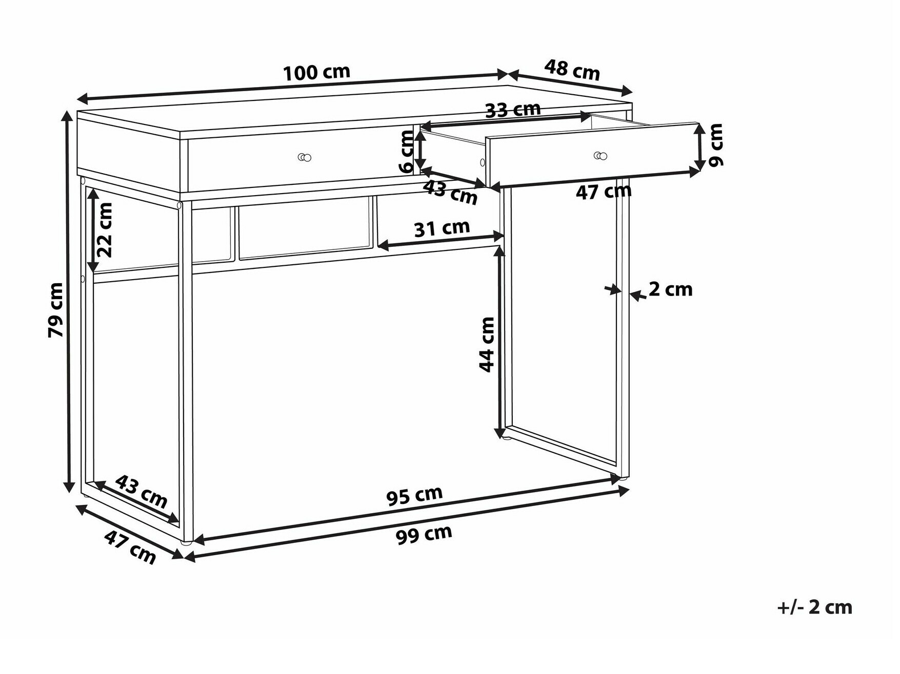 Darbo stalas Berwyn 1644