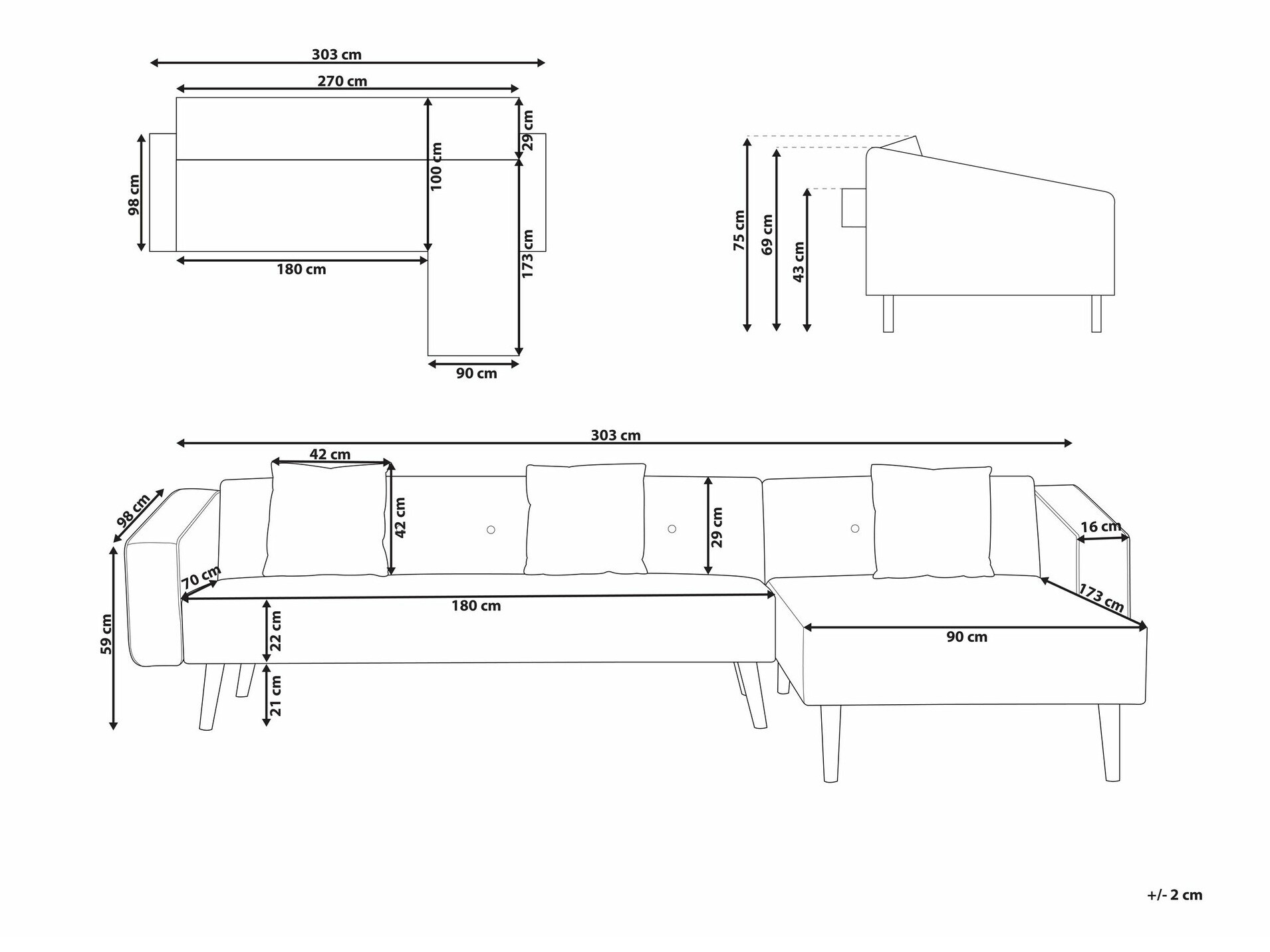 Minkštas kampas Berwyn 1645 (Turkis)