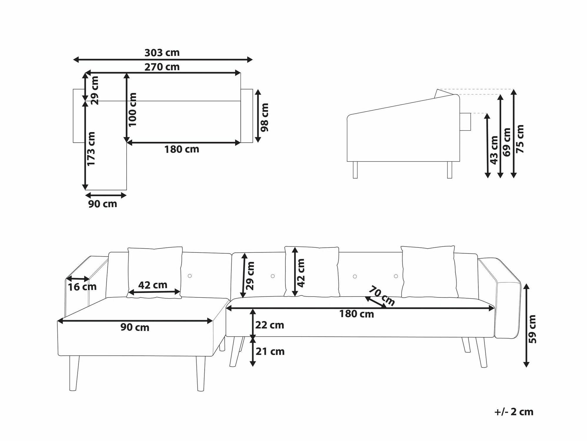 Minkštas kampas Berwyn 1645 (Turkis)