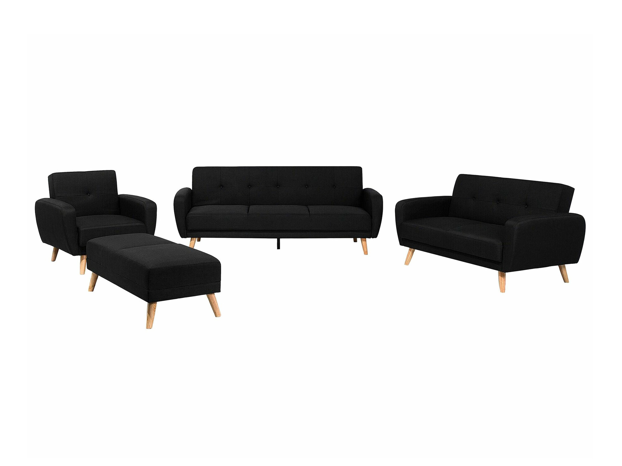 Minkštų baldų komplektas Etlivi 104 (Juoda)