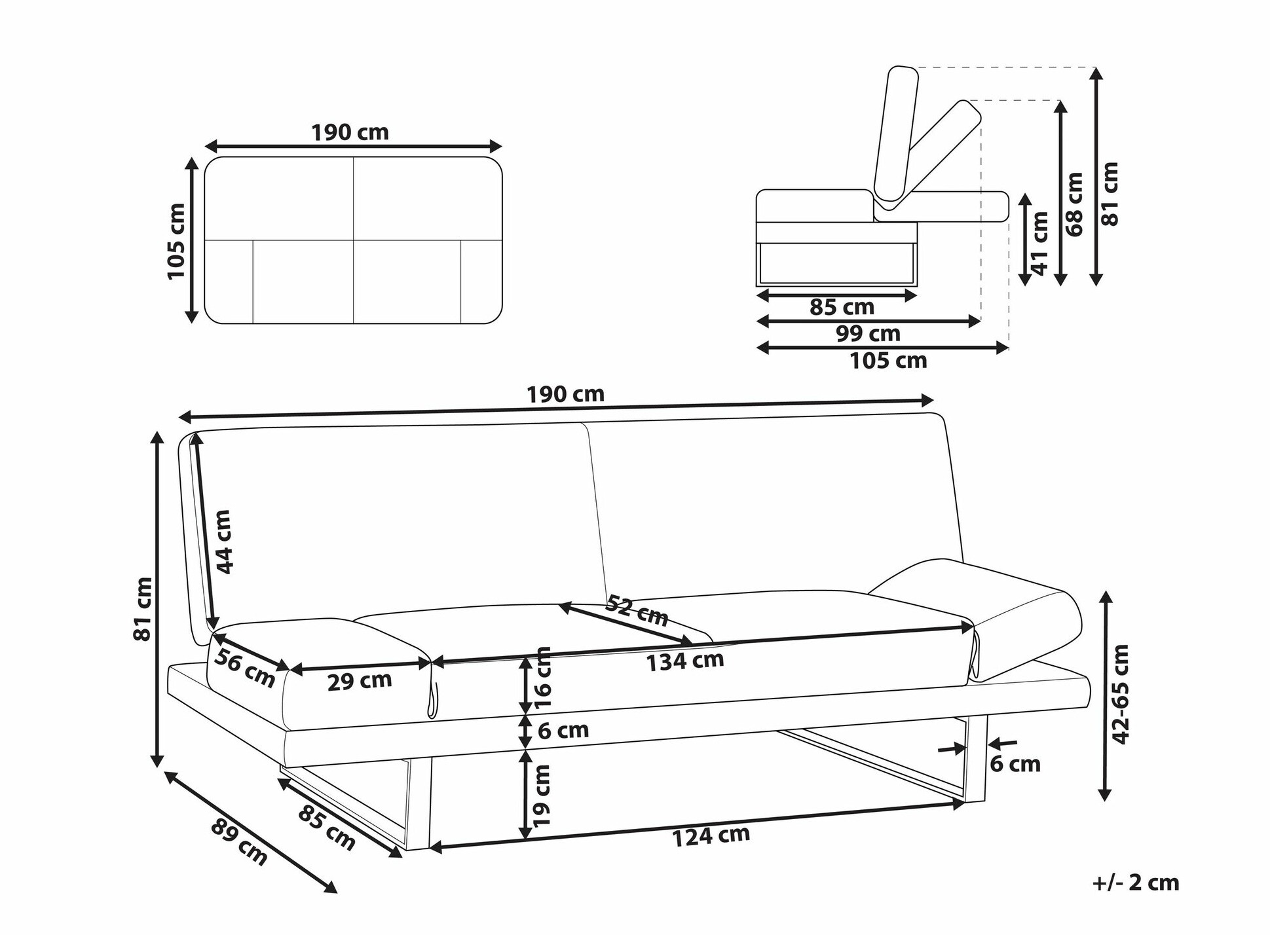 Sofa lova Berwyn 1646 (Smėlinė)