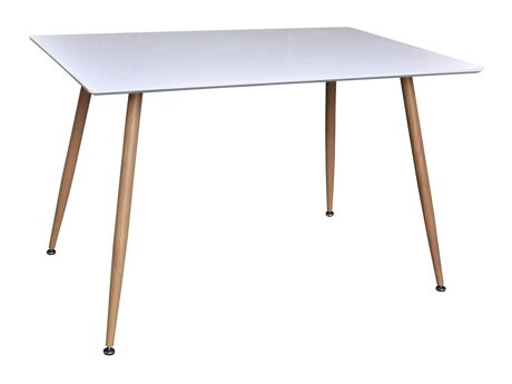 Stalas Dallas 4306 (Blizgi balta + Šviesus medis)