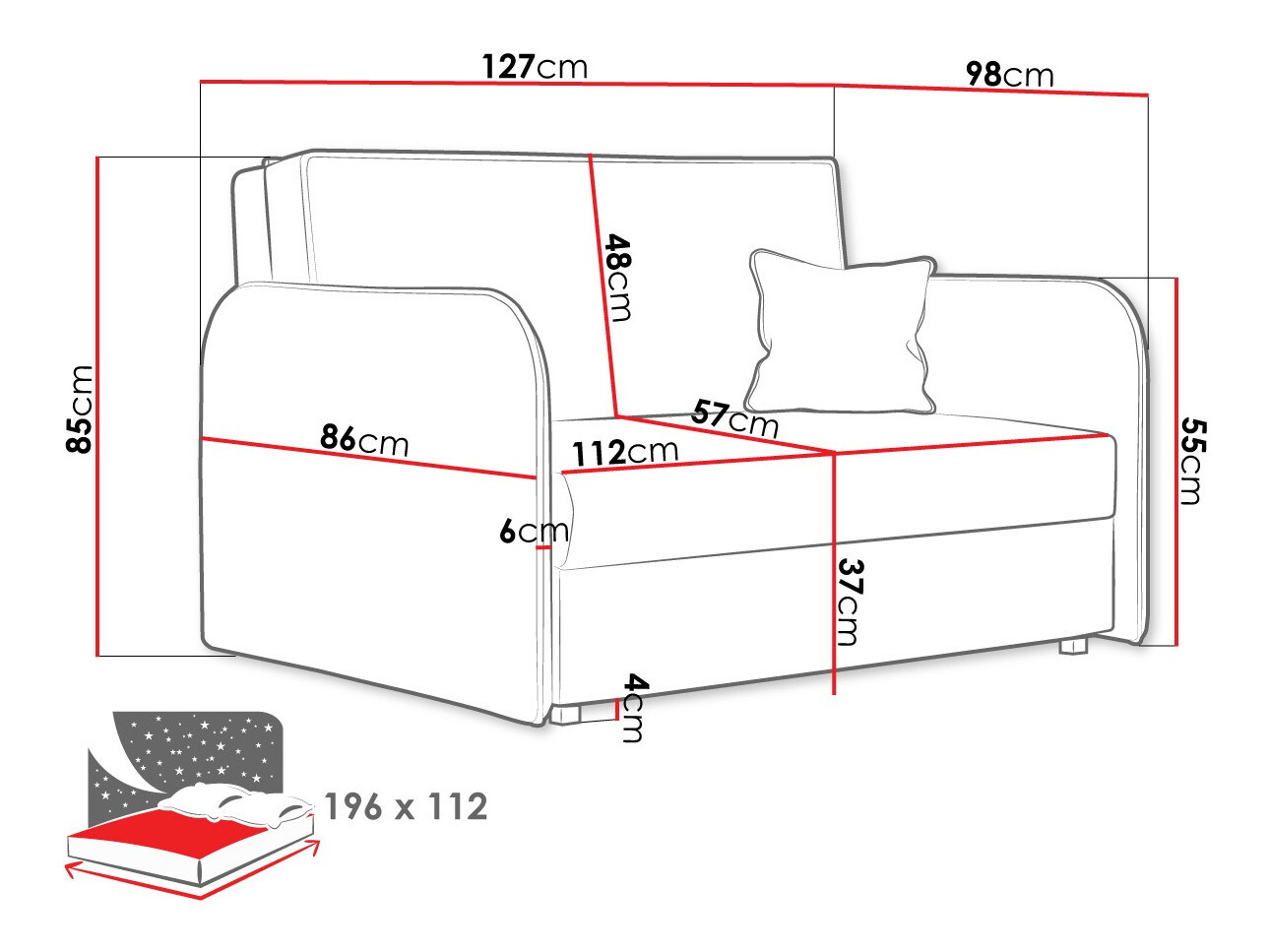 Sofa lova Lirael II (Mono 232)
