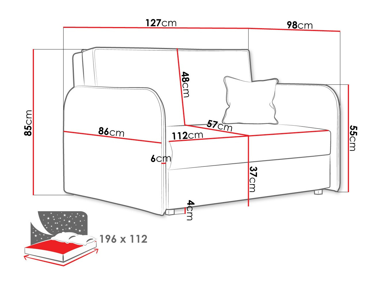 Sofa lova Lirael II (Mono 235)